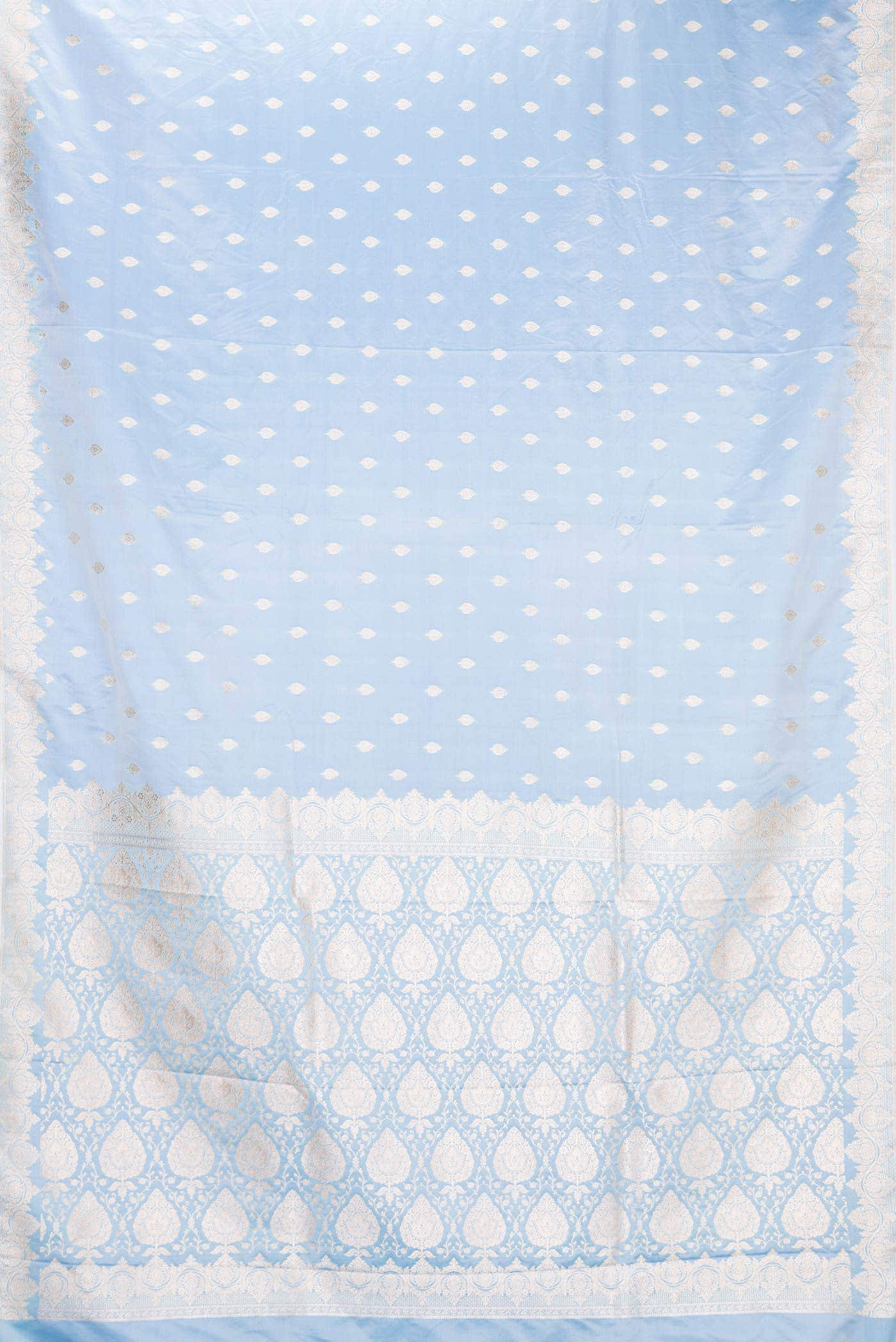 Light Blue Dual Tone Blended Banarasi Silk Saree - Image 2