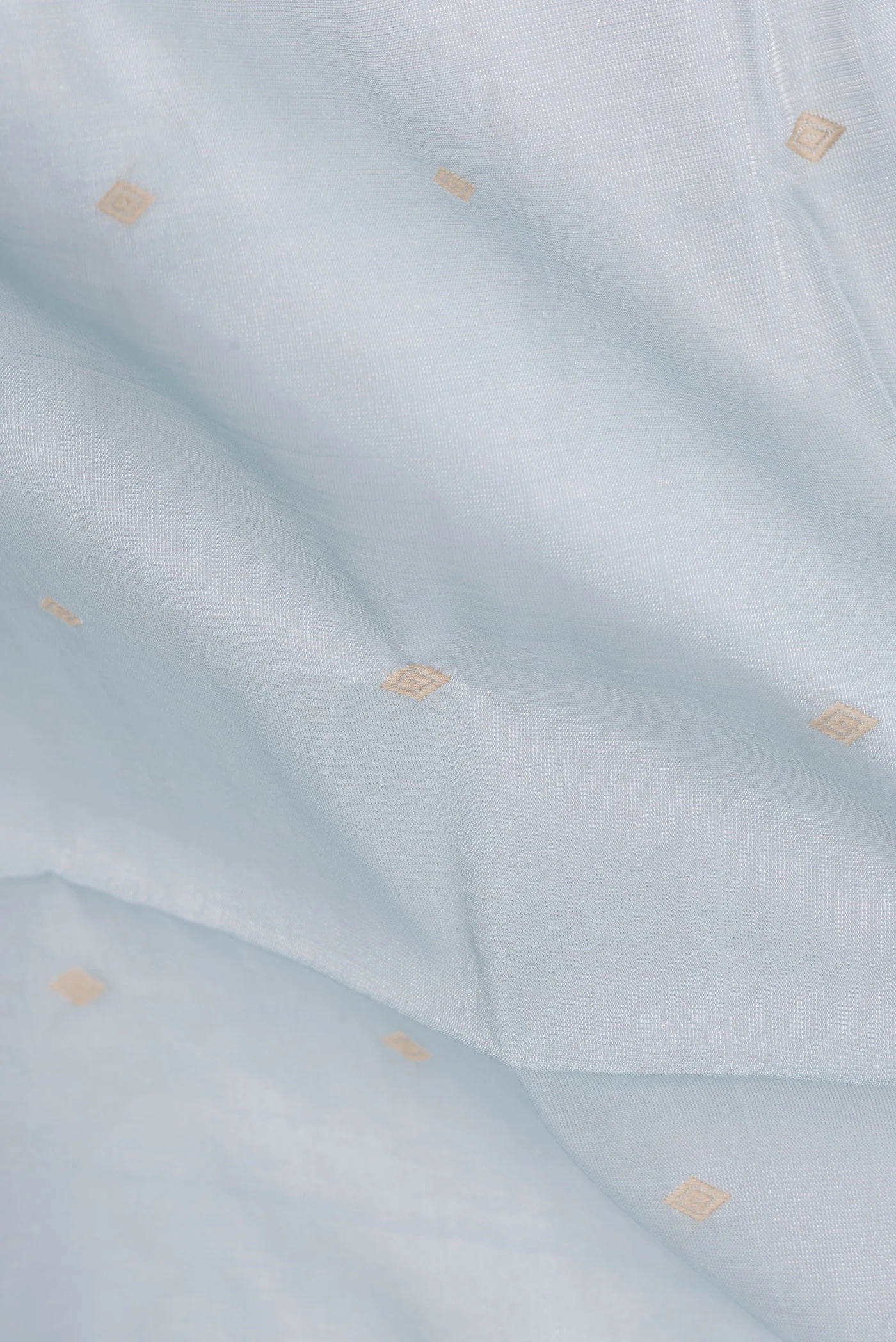 Sky Blue Dual Tone Chanderi Tissue Silk Saree - Image 2
