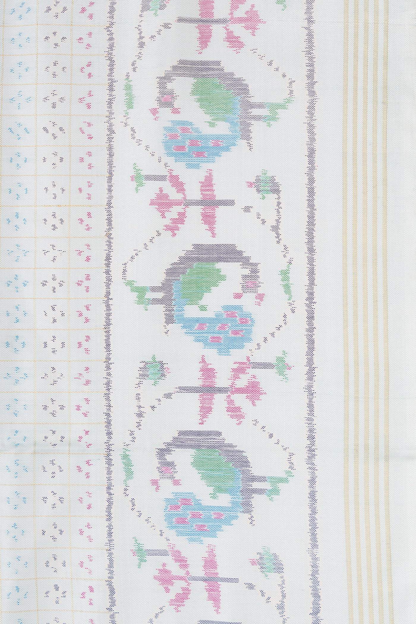 Light Blue Pochampally Silk Saree - Image 3
