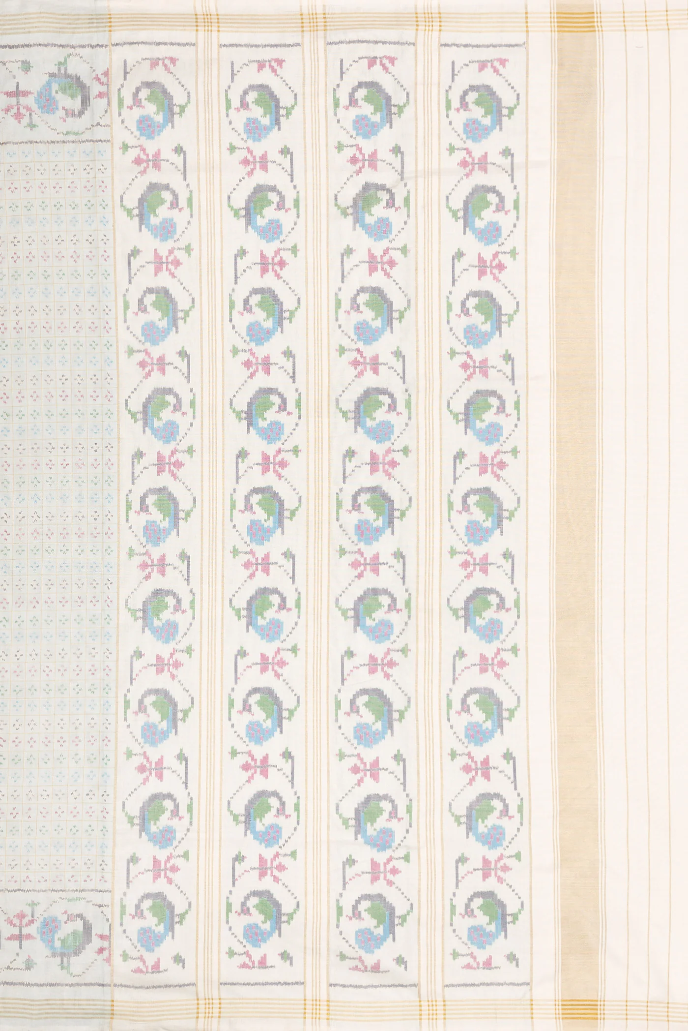 Light Blue Pochampally Silk Saree - Image 7