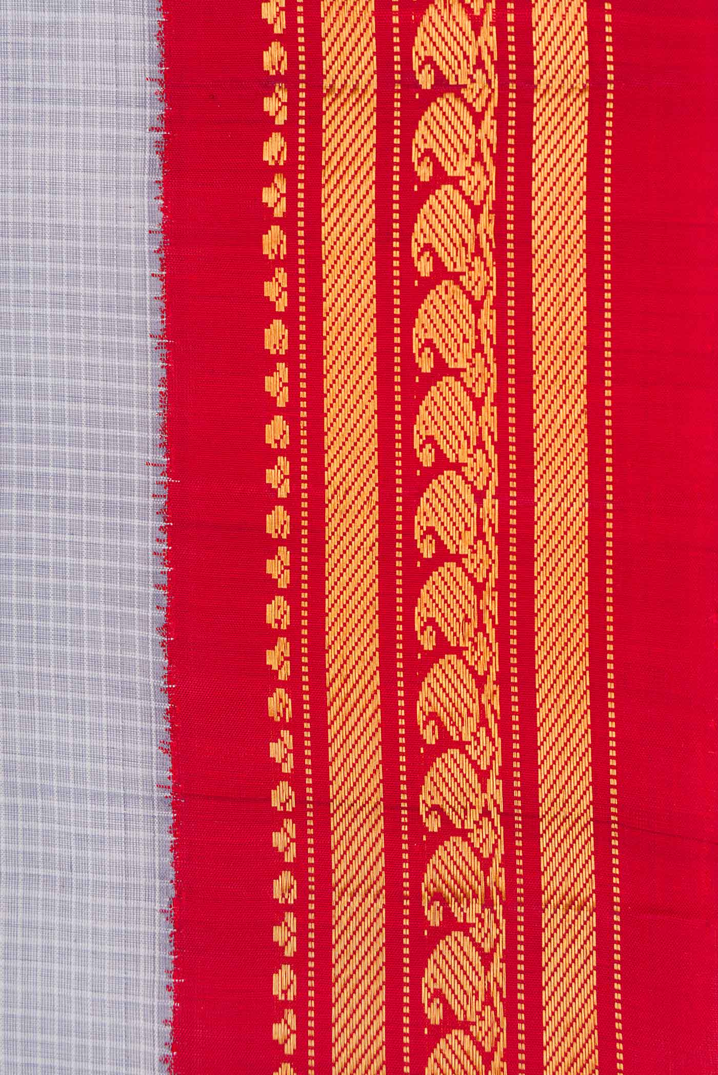 Light Blue Dual Tone Gadwal cotton Saree - Image 3