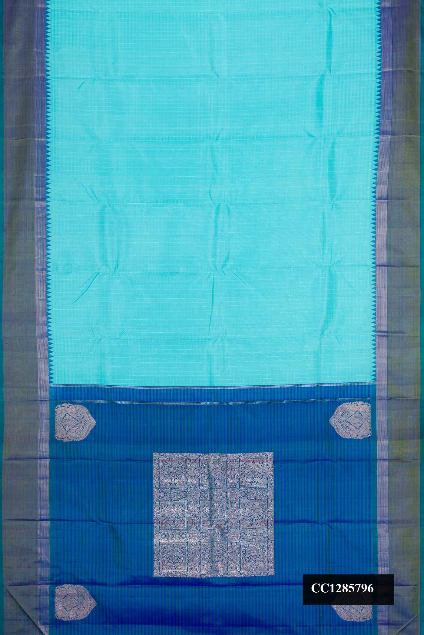 Light Blue Dual Tone Kanchipuram Silk Saree