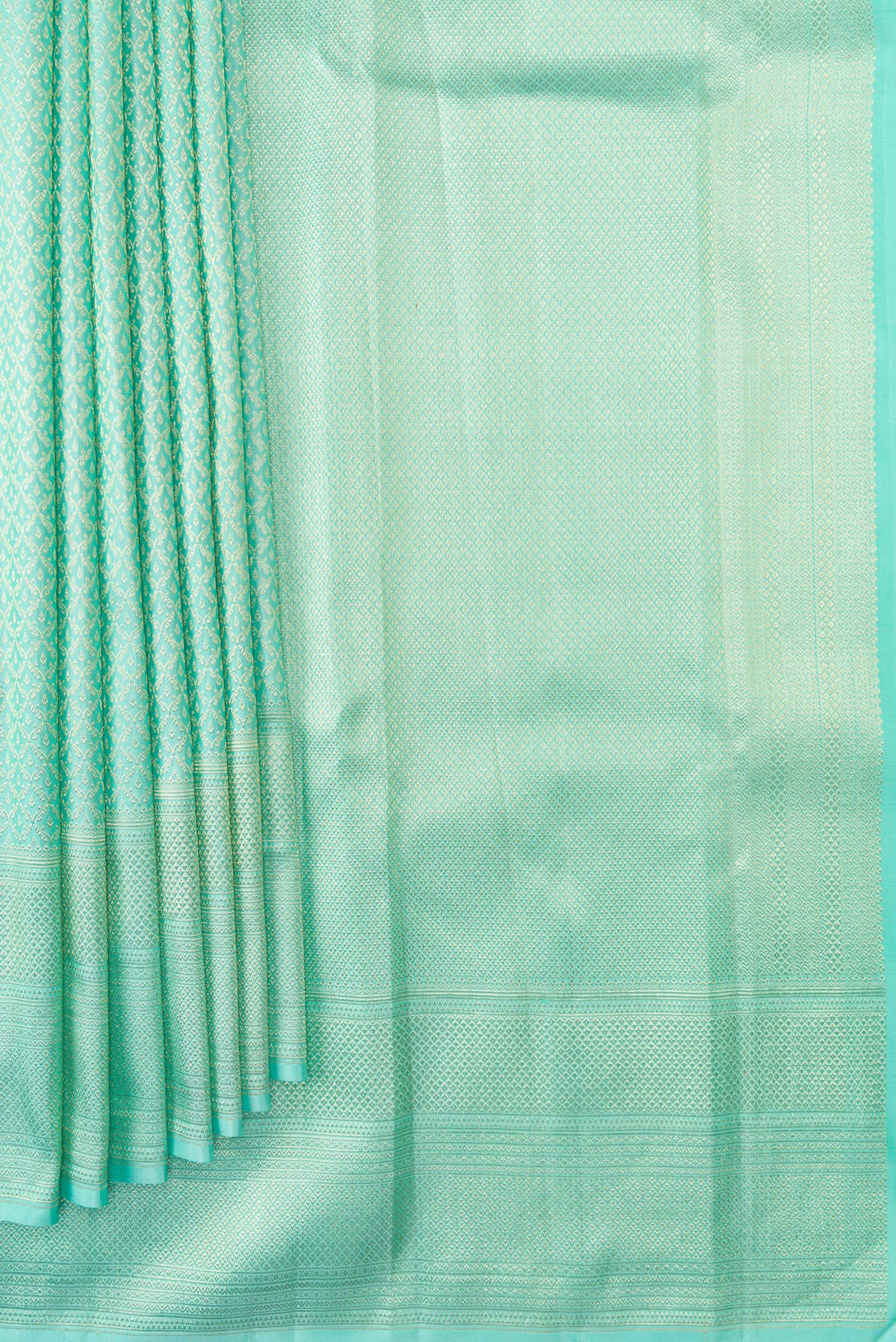 Light Blue Kanchipuram Silk Saree - Image 4