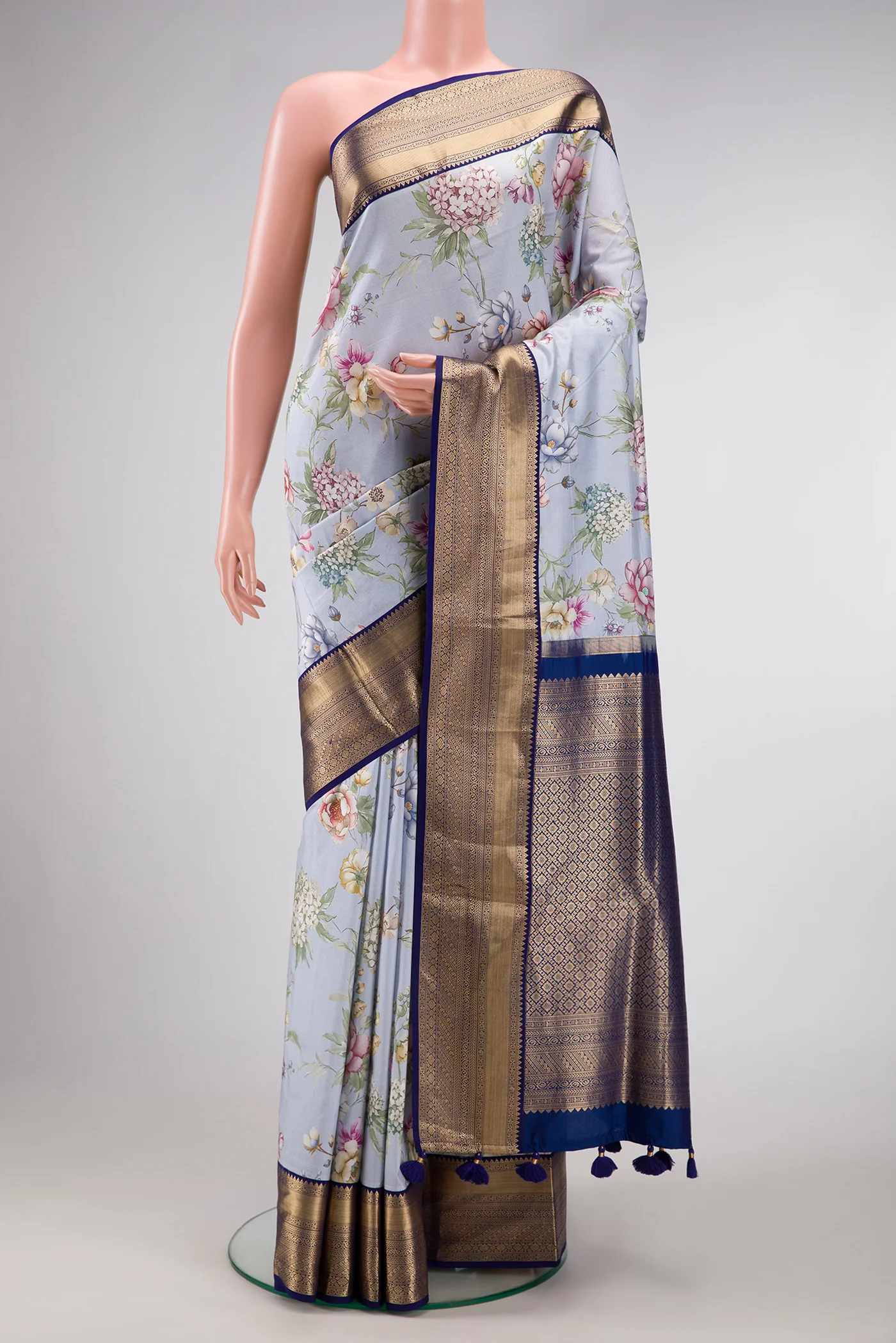 Light Blue Kanchipuram Silk Saree