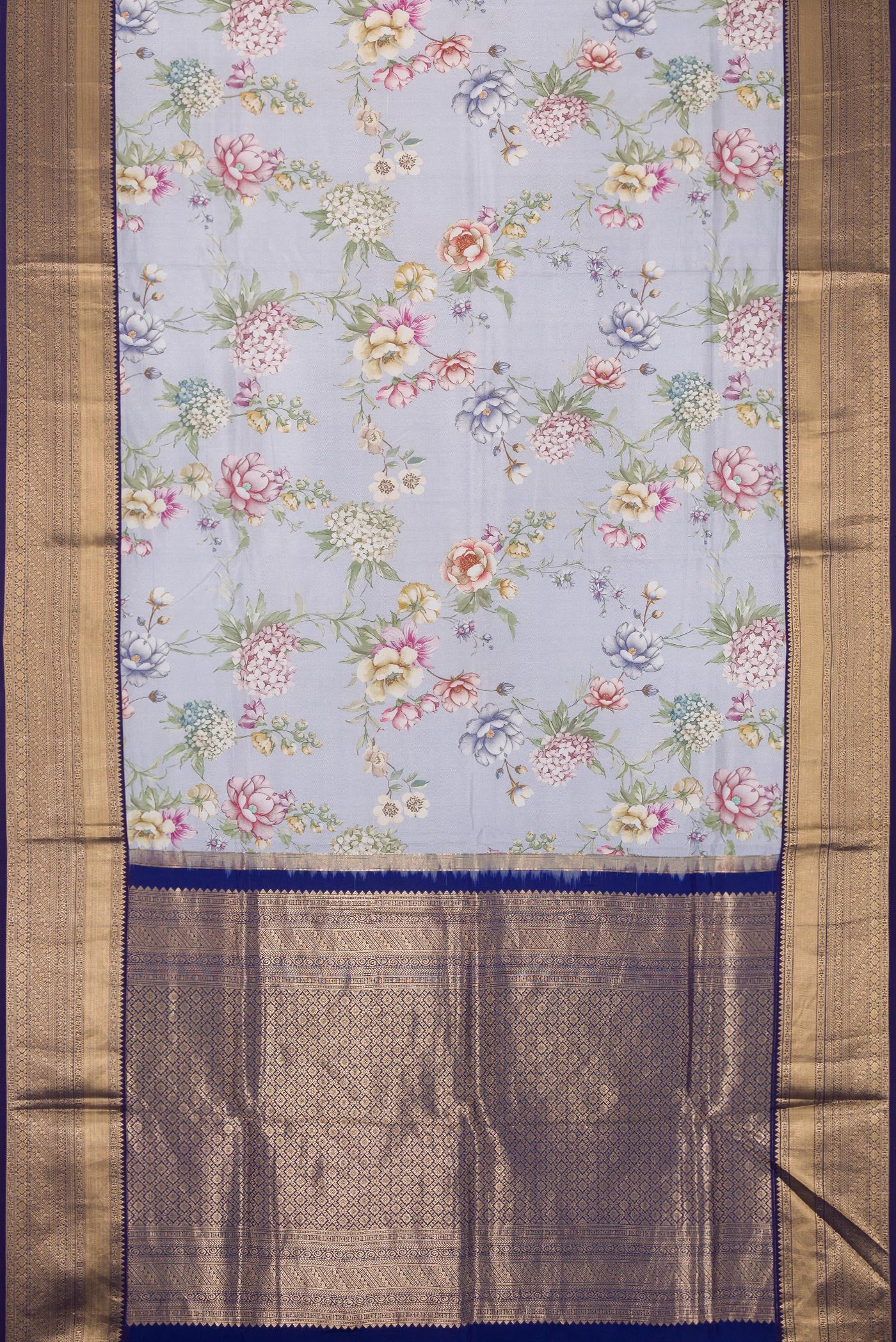 Light Blue Kanchipuram Silk Saree - Image 6