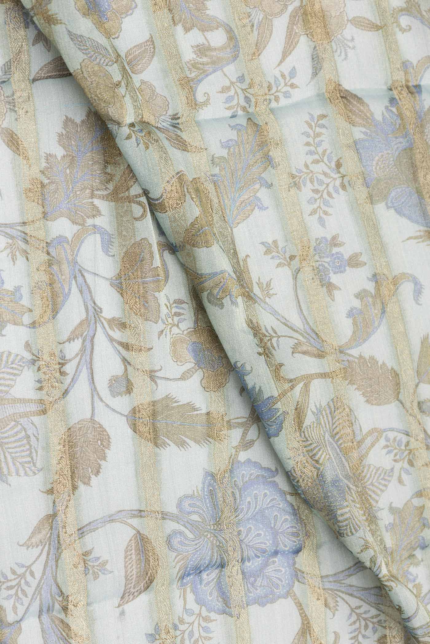 Light Blue Dual Tone Mysore Georgette Saree - Image 2