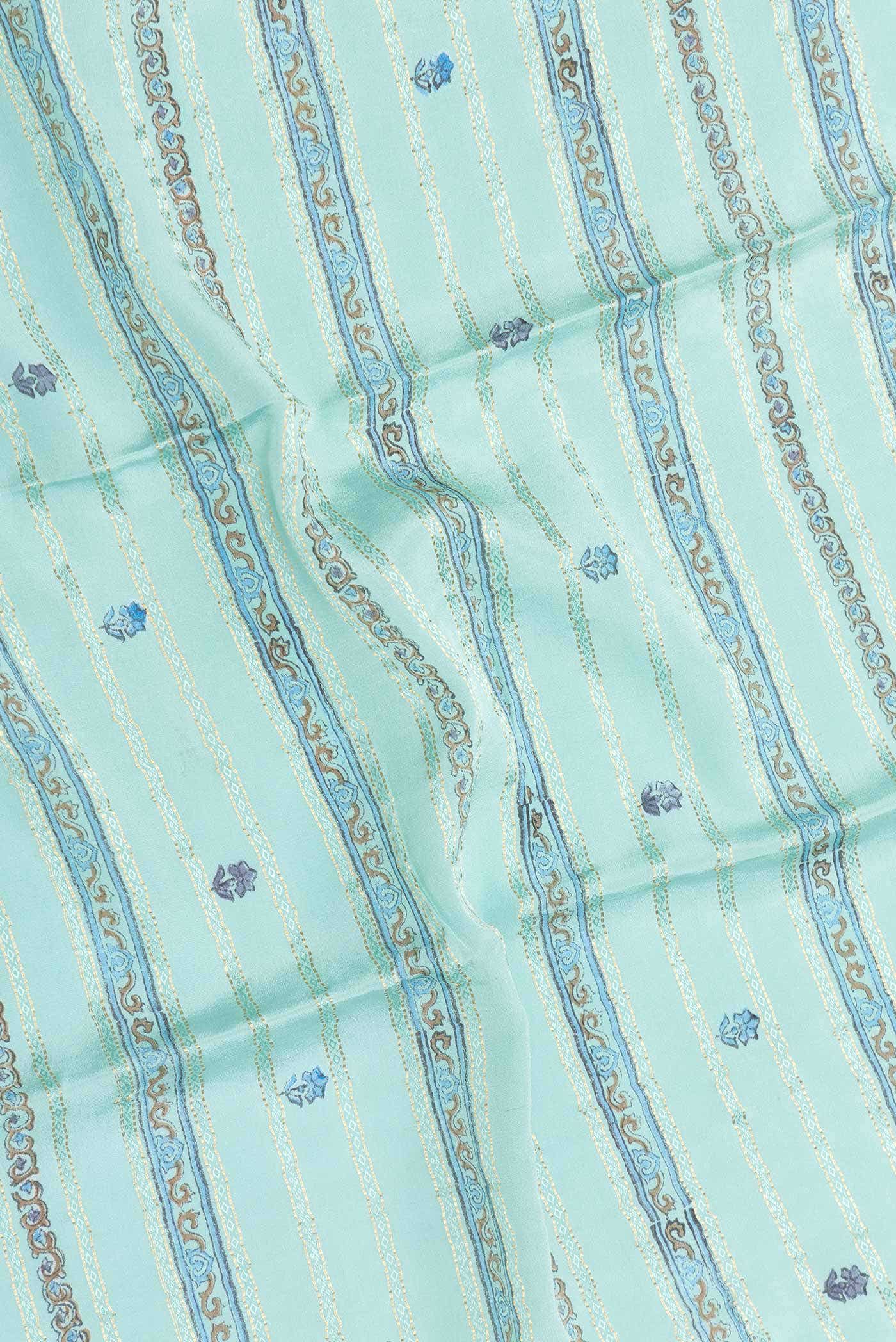 Light Blue Dual Tone Mysore Georgette Saree - Image 3