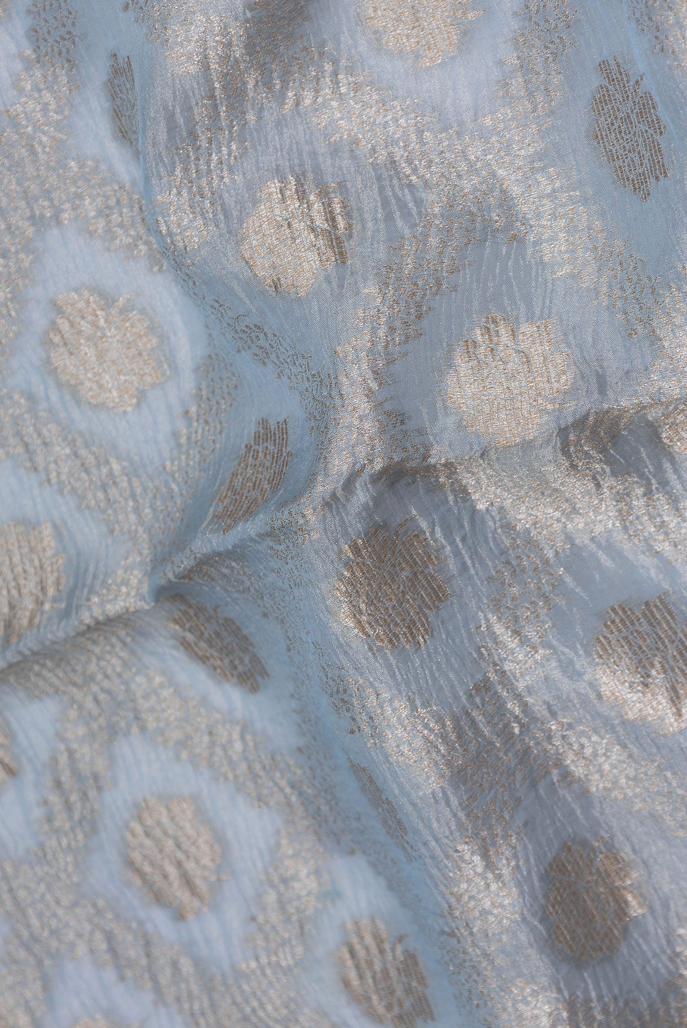 Light Blue Dual Tone Organza Silk Saree - Image 2