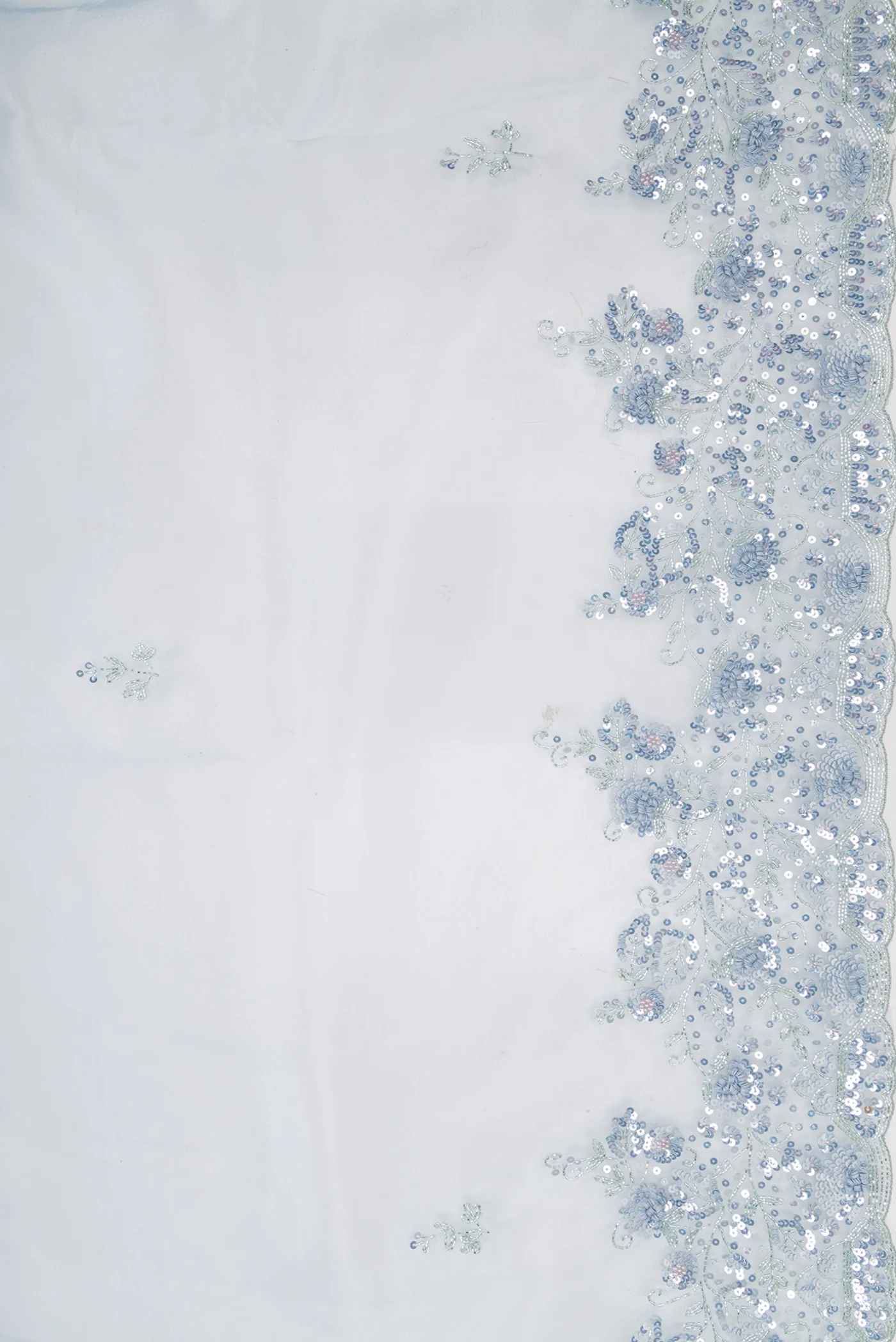 Light Blue Organza Silk Saree - Image 3