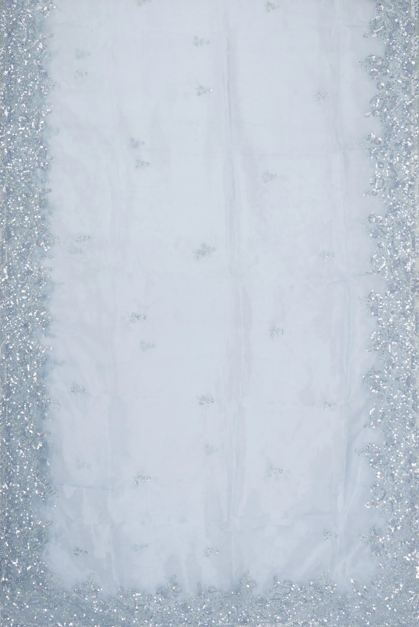 Light Blue Organza Silk Saree - Image 6