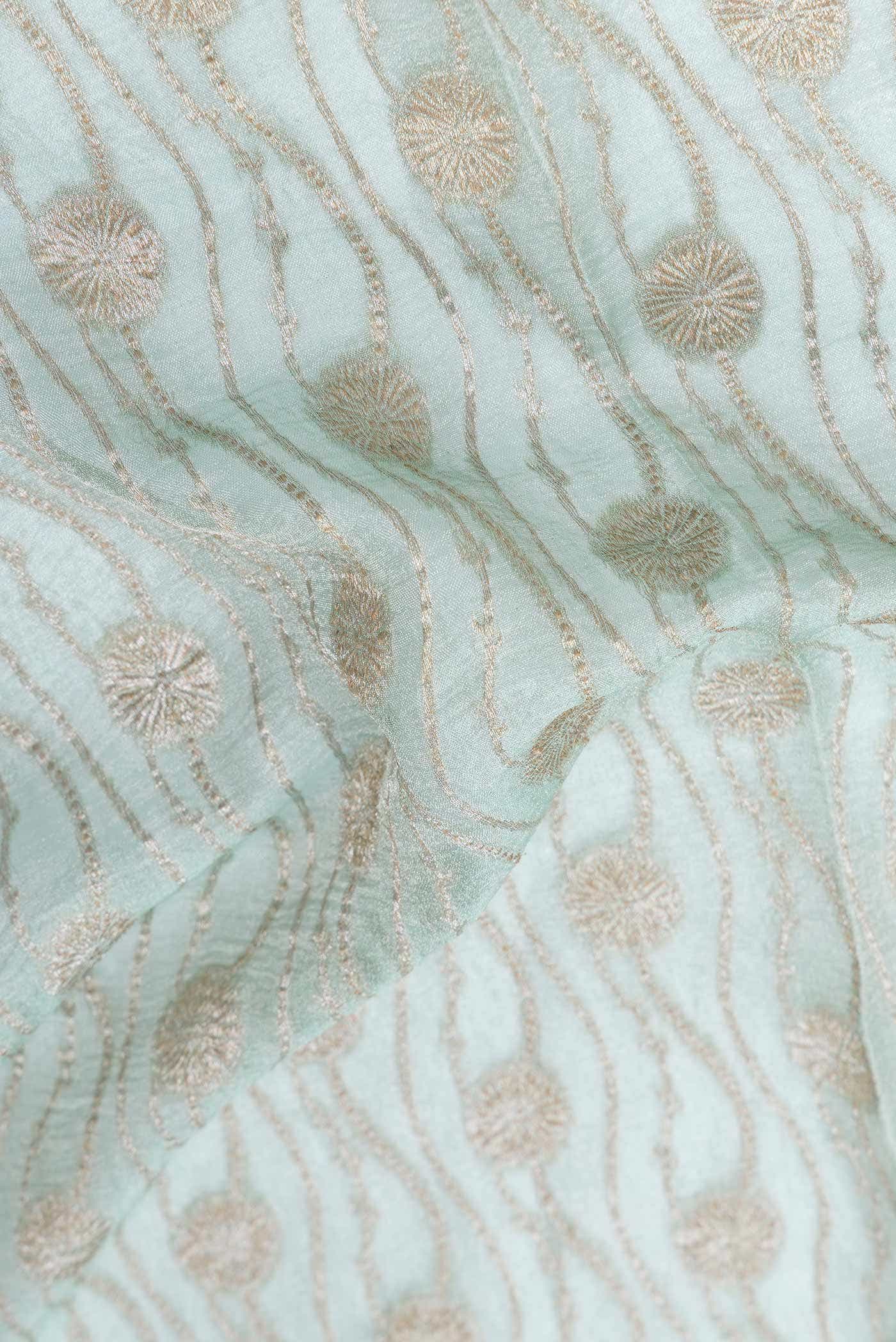 Light Blue Dual Tone Tissue Silk Saree - Image 3