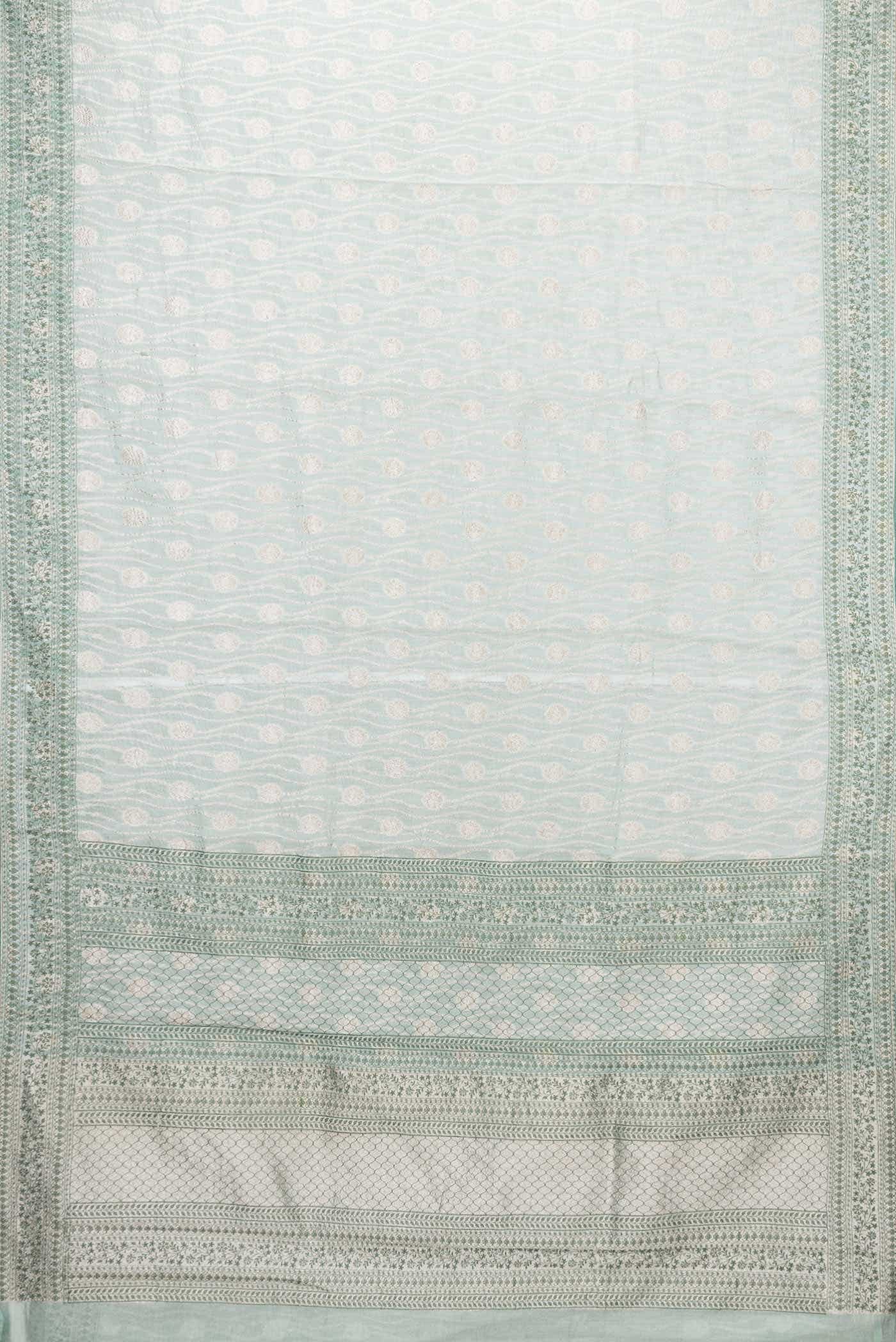 Light Blue Dual Tone Tissue Silk Saree - Image 4