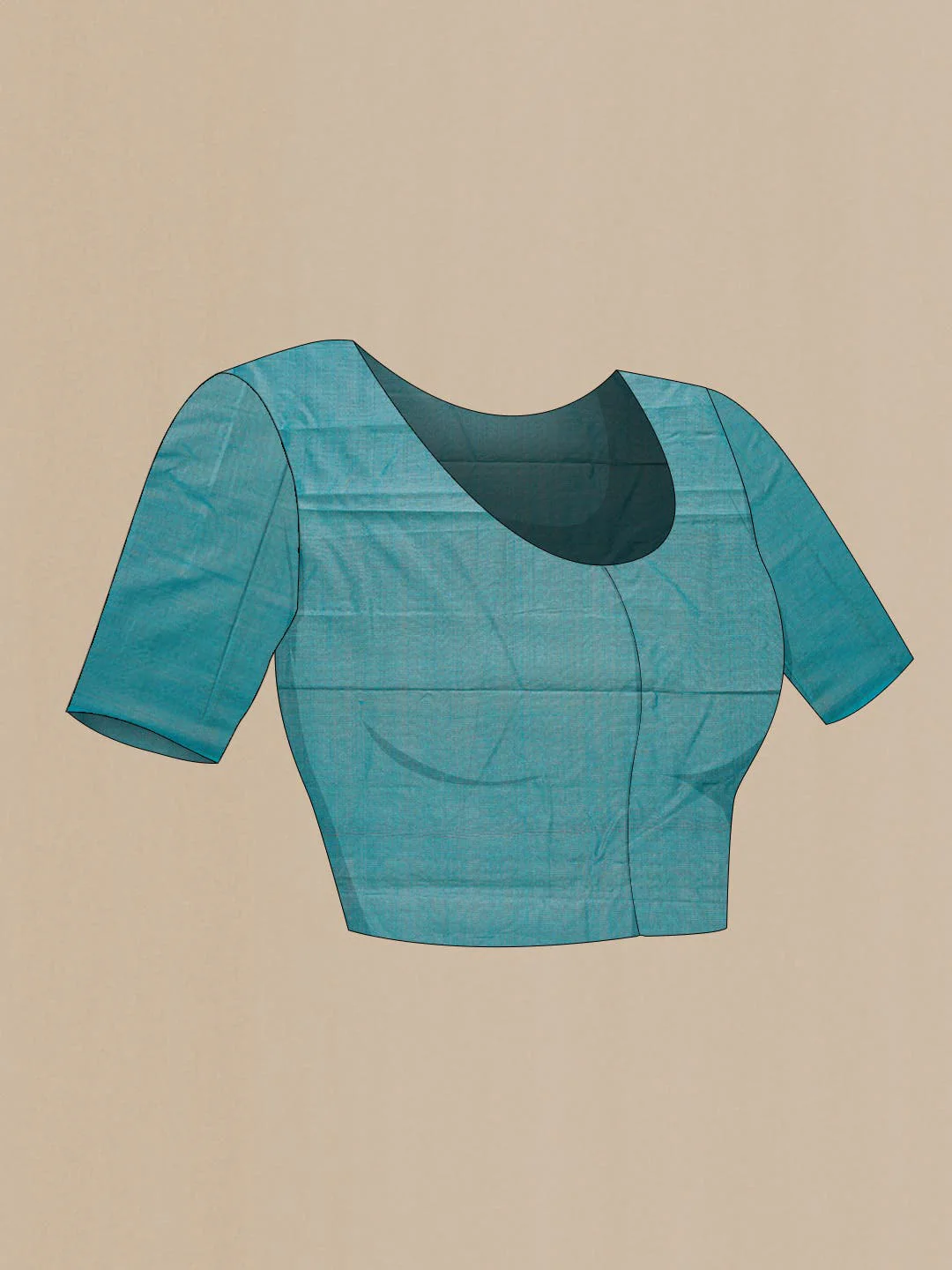 Light Blue Dual Tone Tussar Silk Saree - Image 4