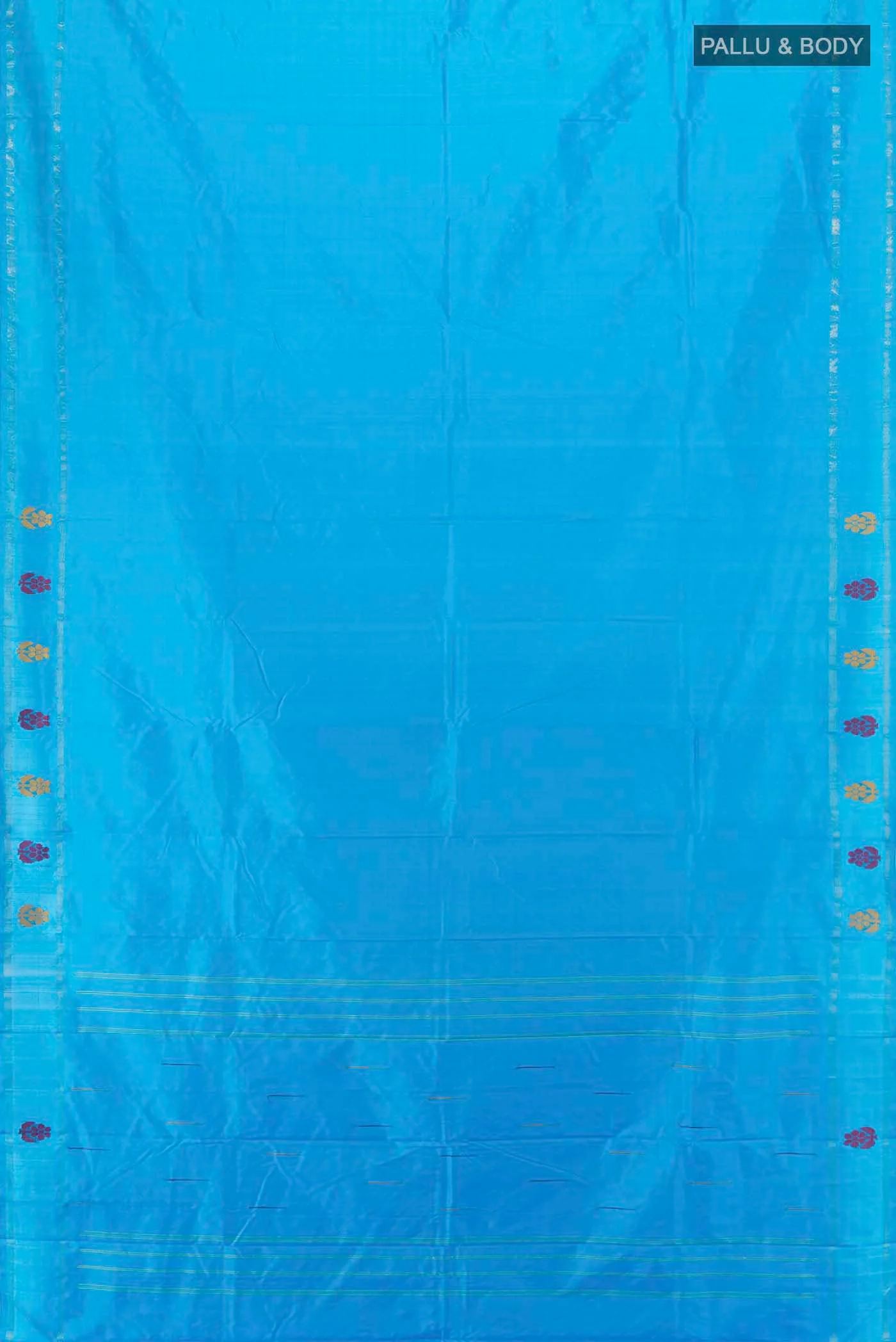 Light Blue Kanchipuram Silk Saree - Image 3