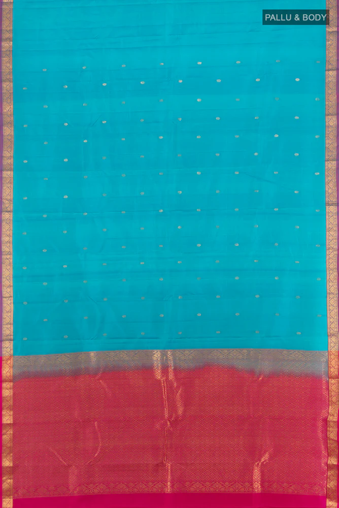 Blue Kanchipuram Silk Saree - Image 5