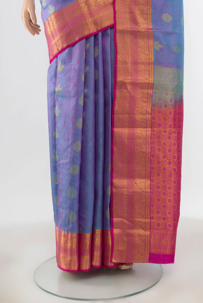 Lavender Kanchipuram Silk Saree - Image 3