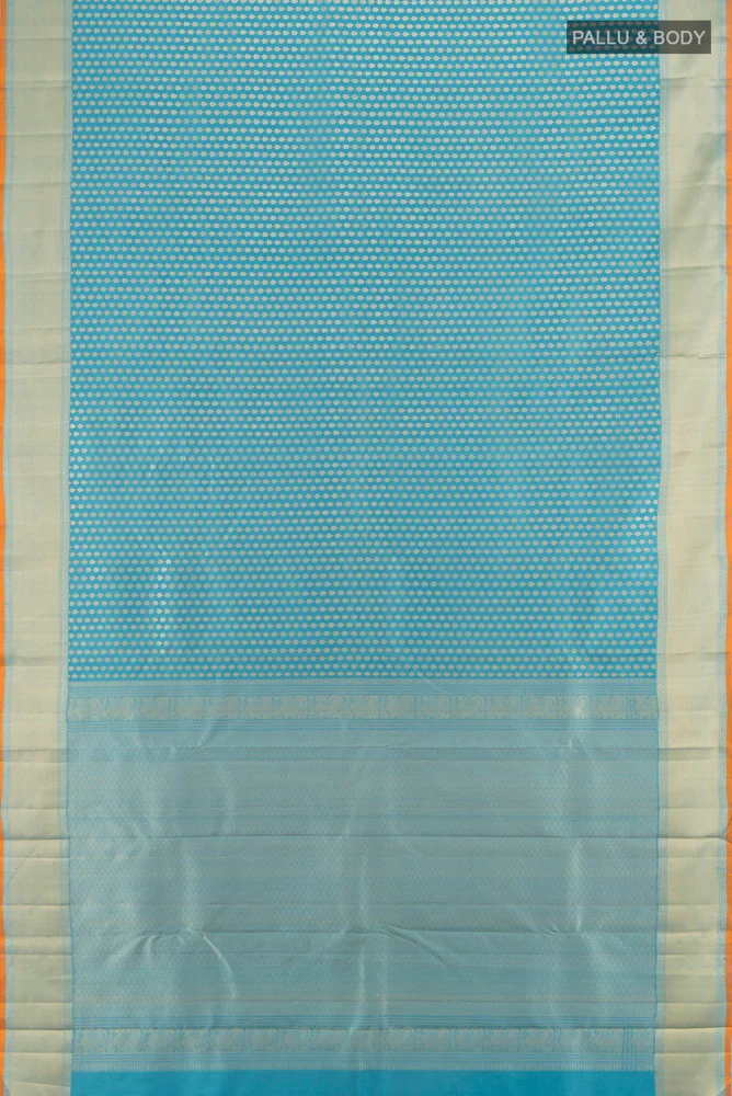 Light Blue Kanchipuram Silk Saree - Image 5