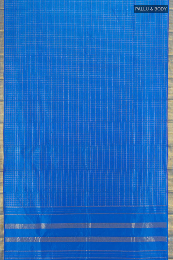 Blue Kanchipuram Silk Saree - Image 5