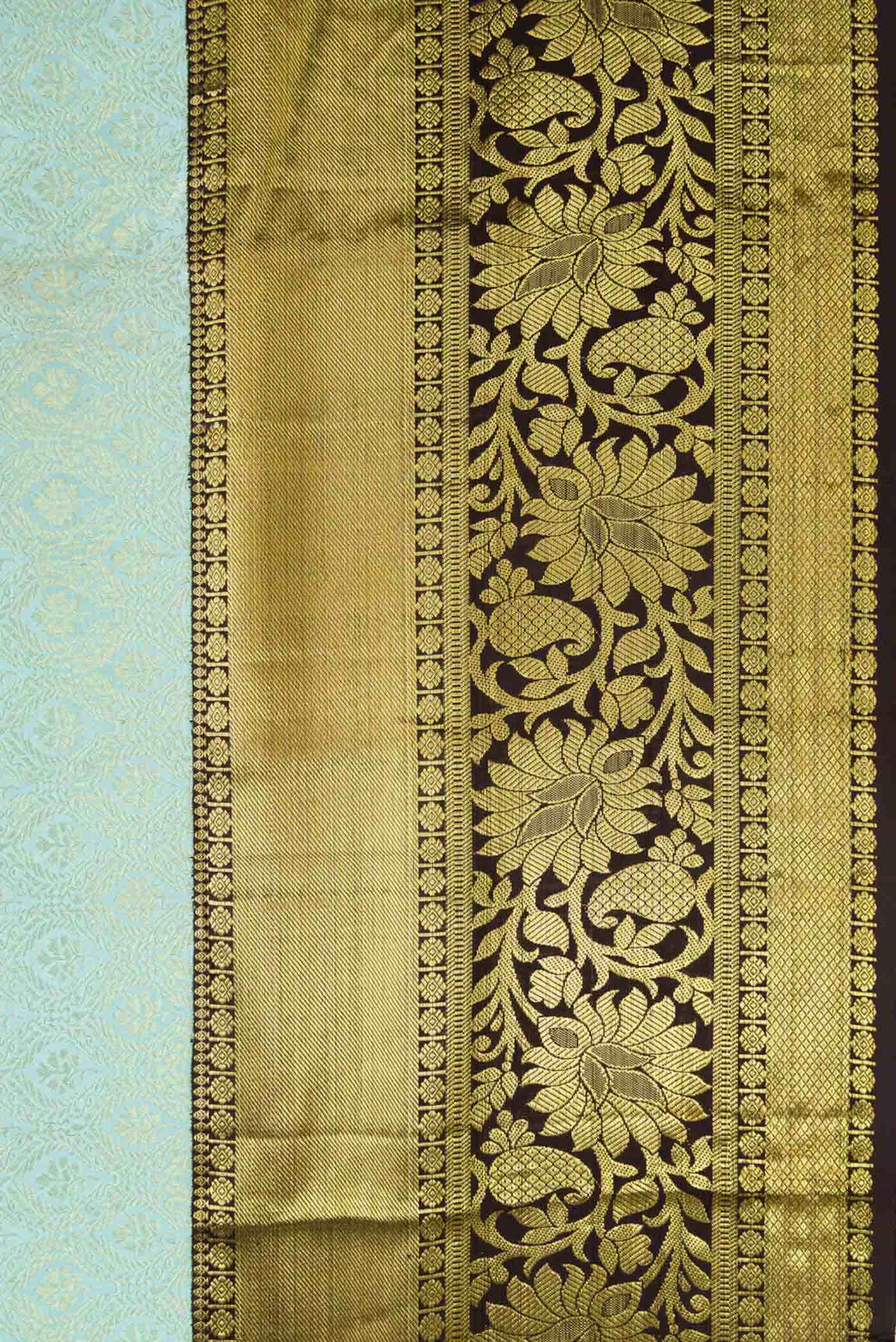 Light Blue Kanchipuram Silk Saree - Image 12
