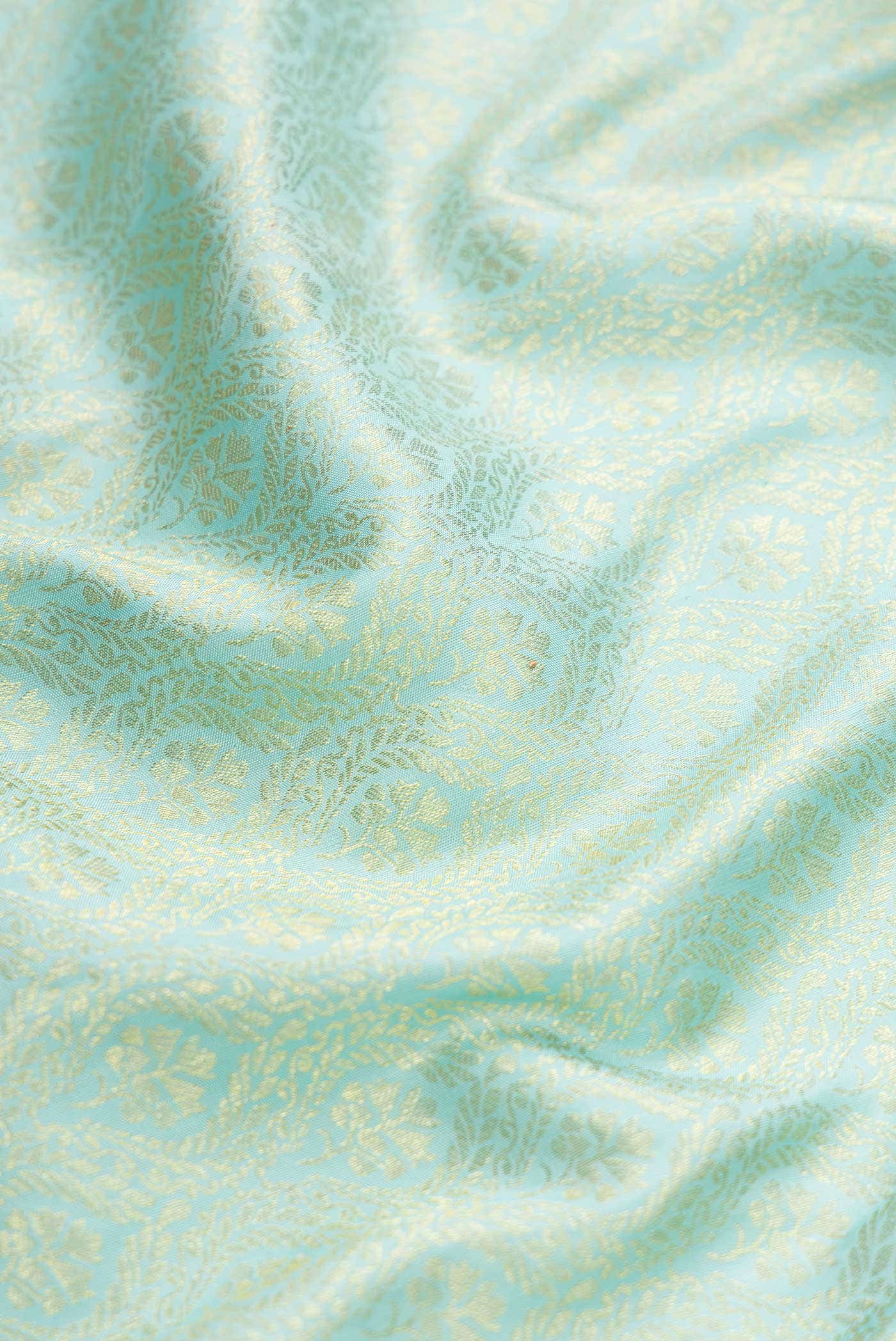 Light Blue Kanchipuram Silk Saree - Image 5