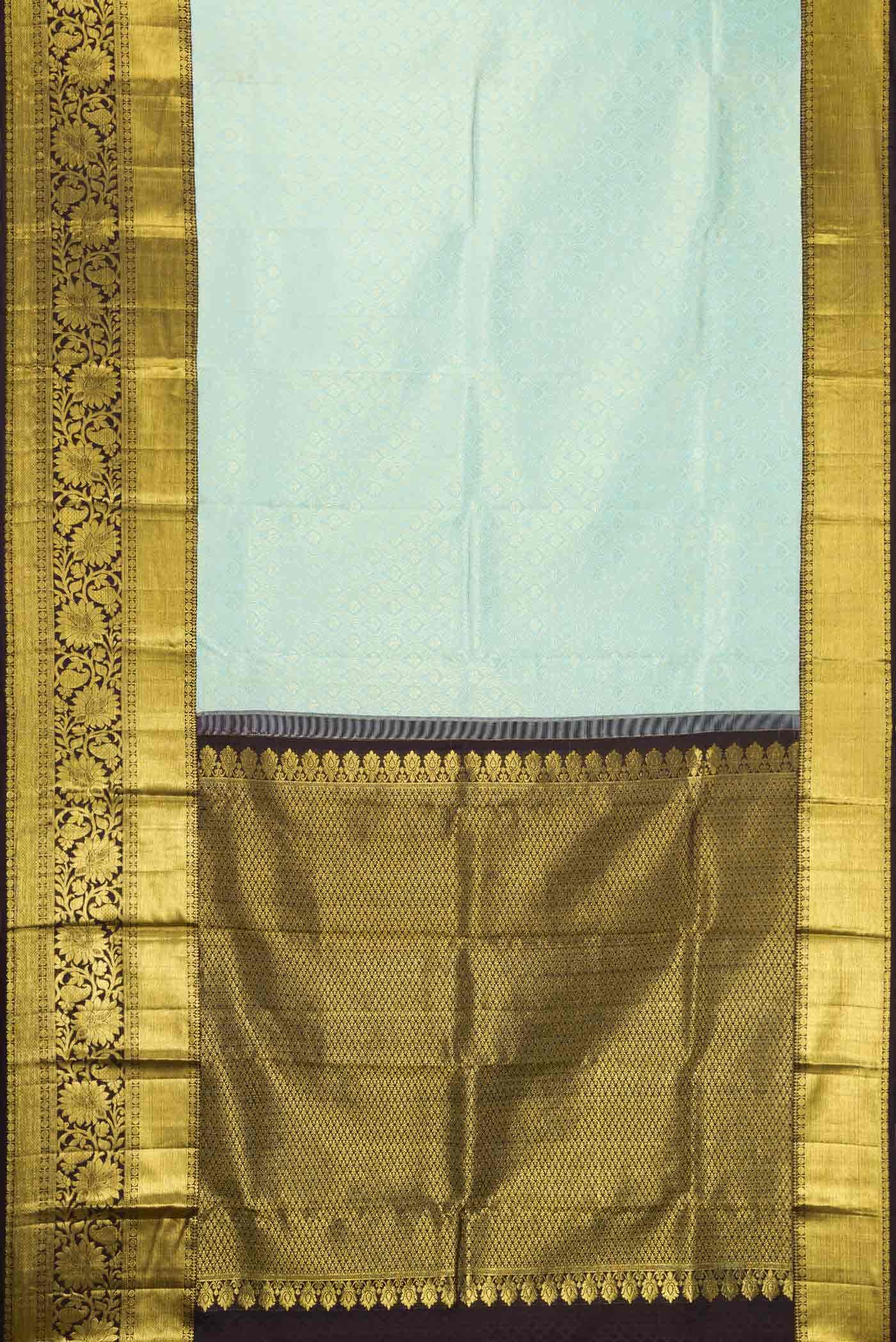 Light Blue Kanchipuram Silk Saree - Image 8