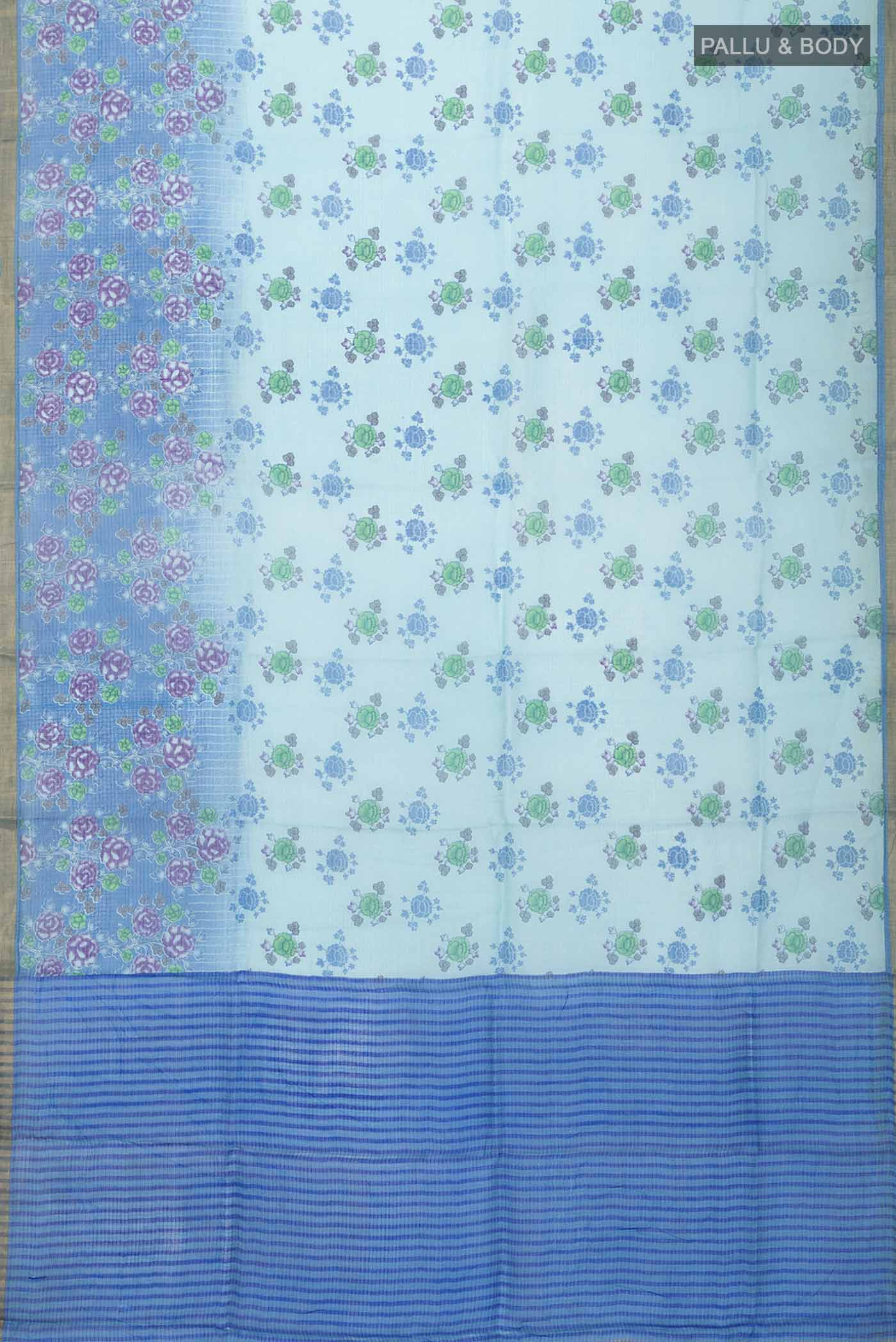 Light Blue Kota Silk Saree - Image 3