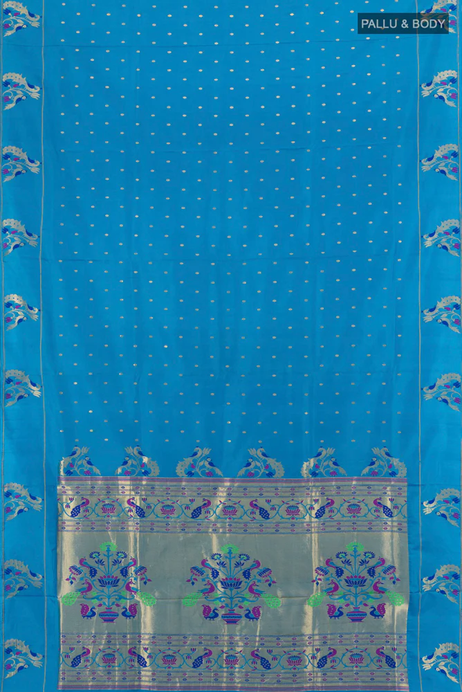 Blue Soft Silk Saree - Image 5