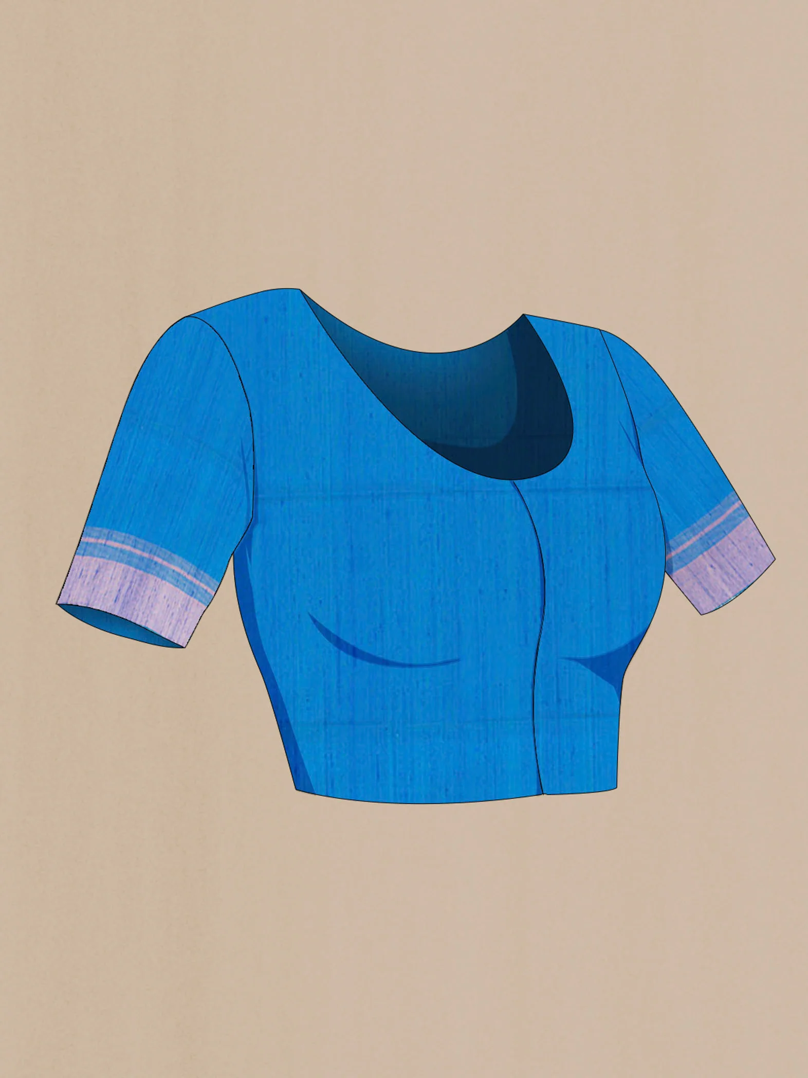 Sky Blue Soft Silk Saree - Image 4