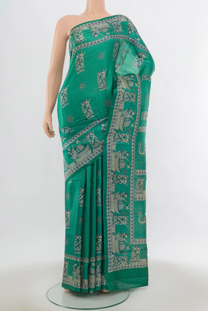 Green Tussar Silk Saree