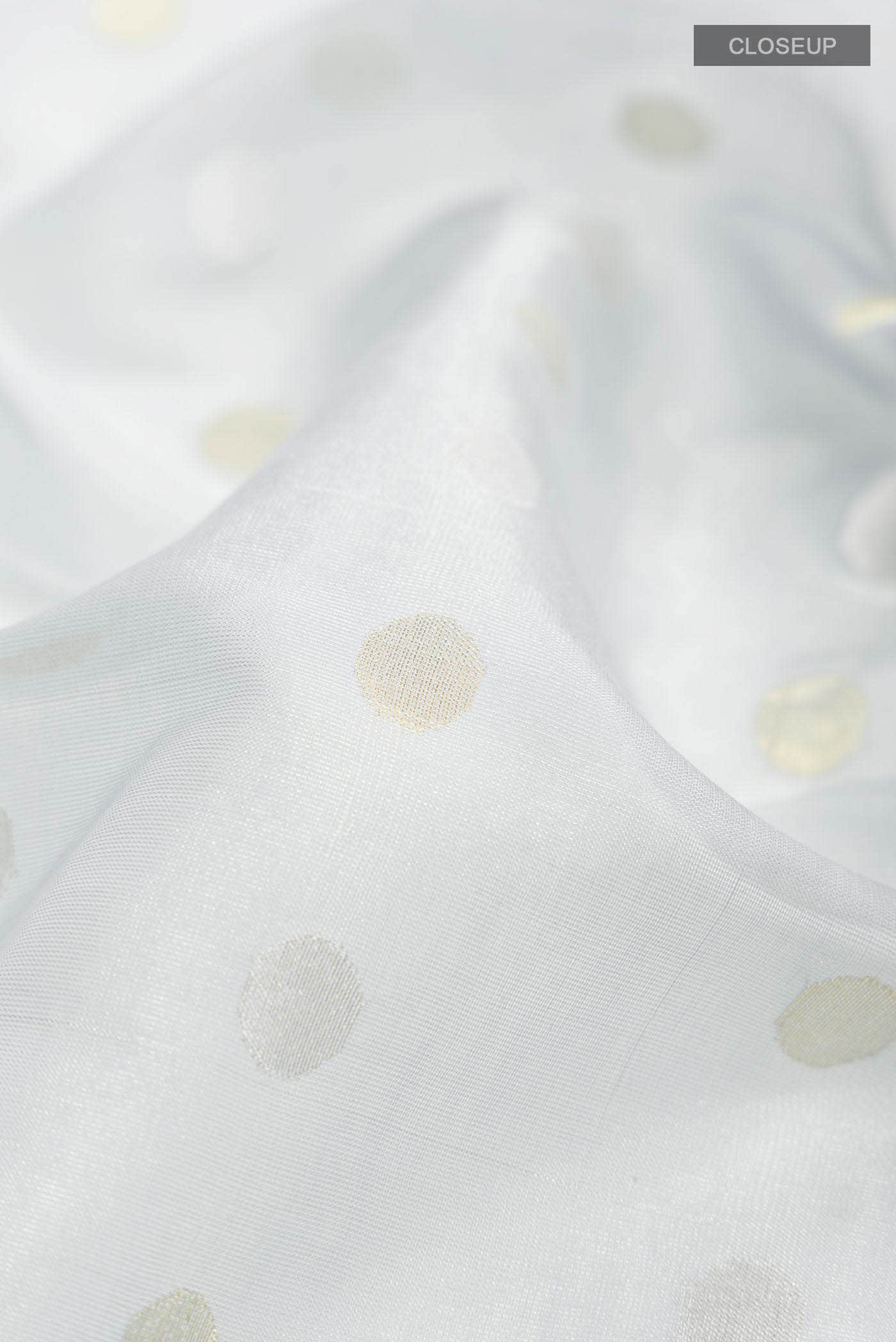 Light Blue Chanderi Tissue Silk Saree - Image 3
