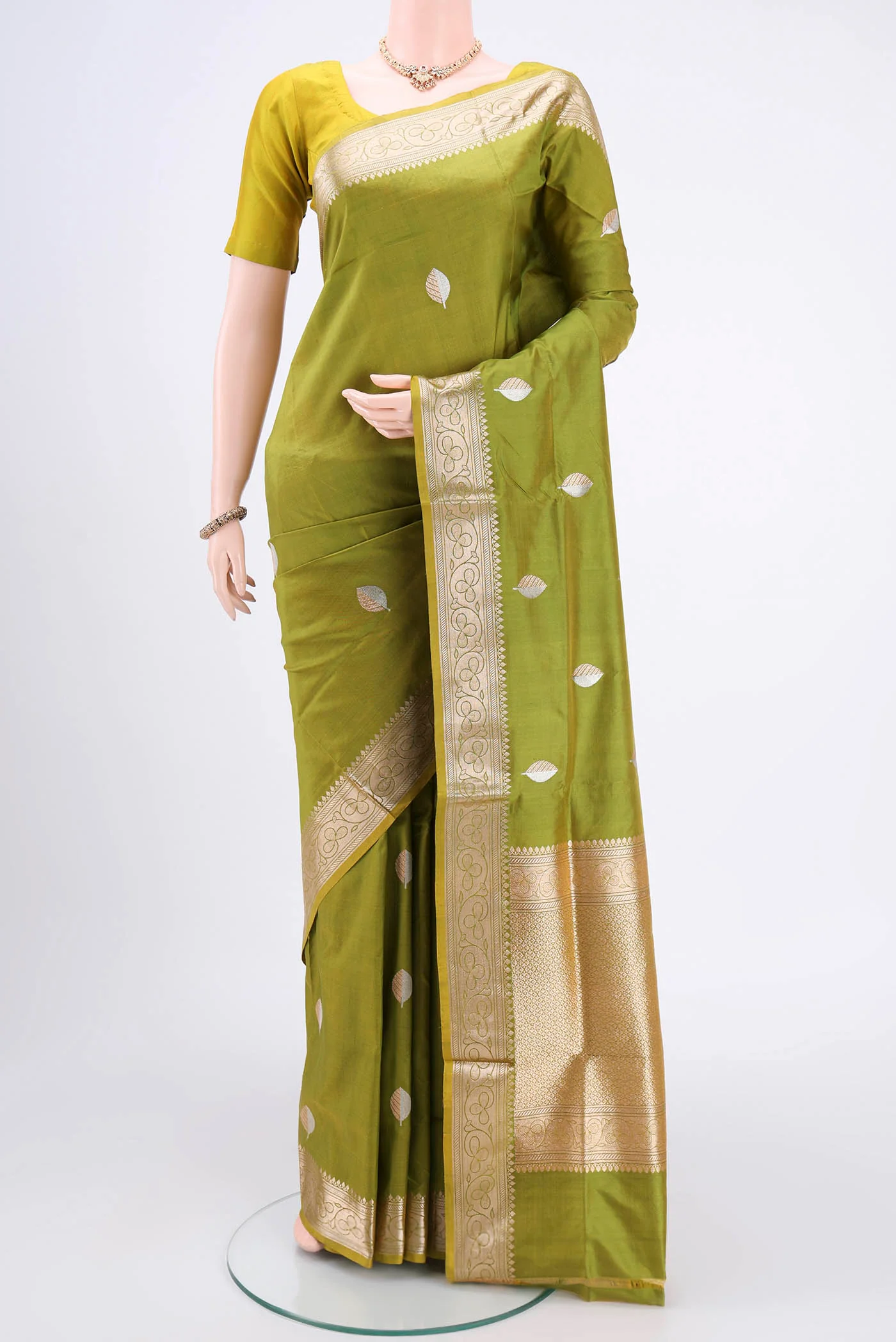 Green Banarasi Katan Silk Saree