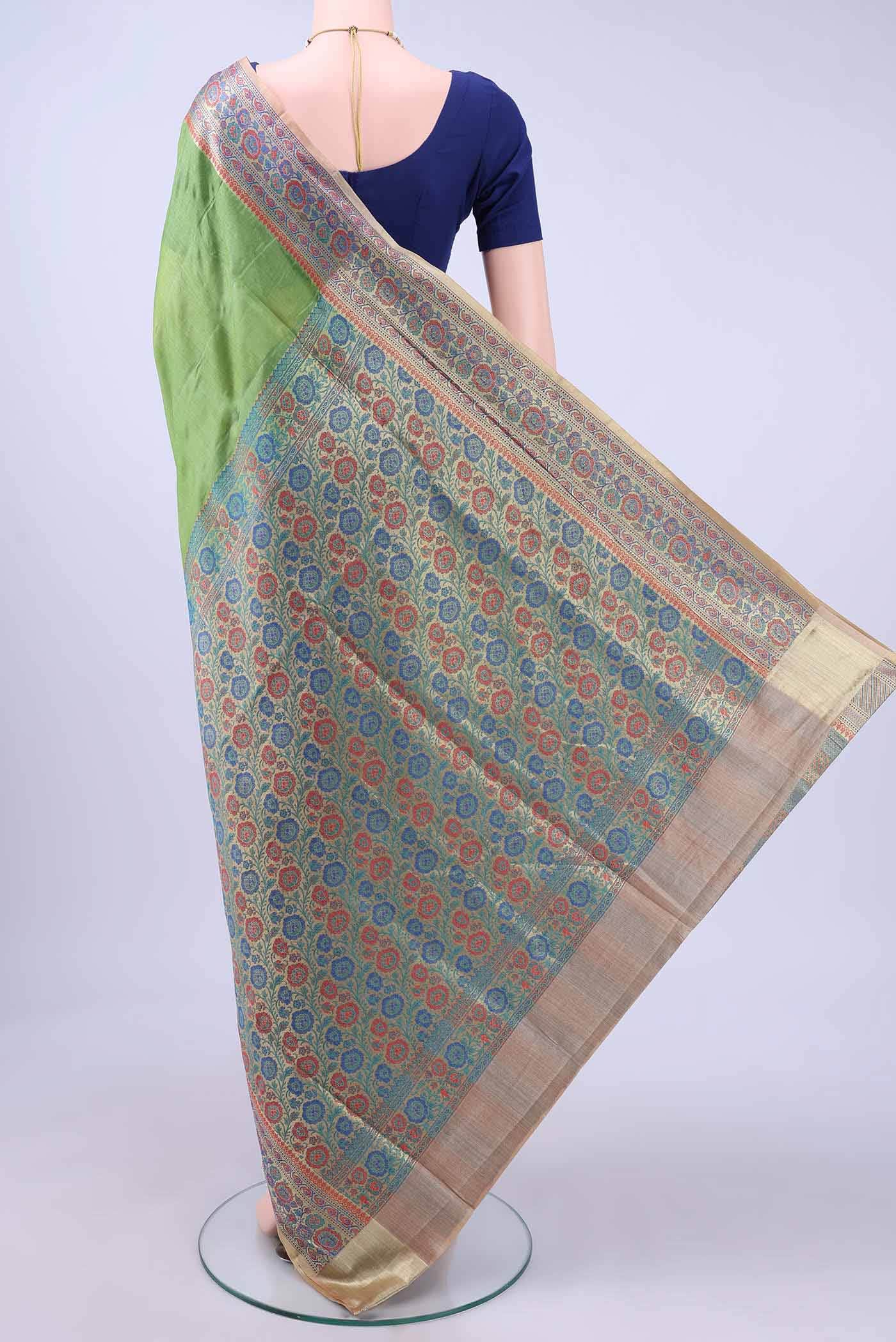 Light Green Banarasi Silk Saree - Image 2