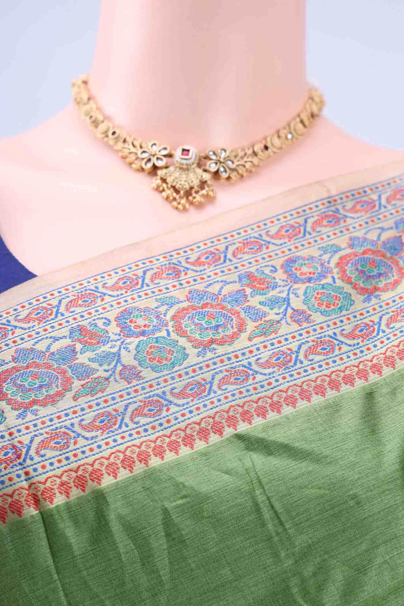 Light Green Banarasi Silk Saree - Image 3
