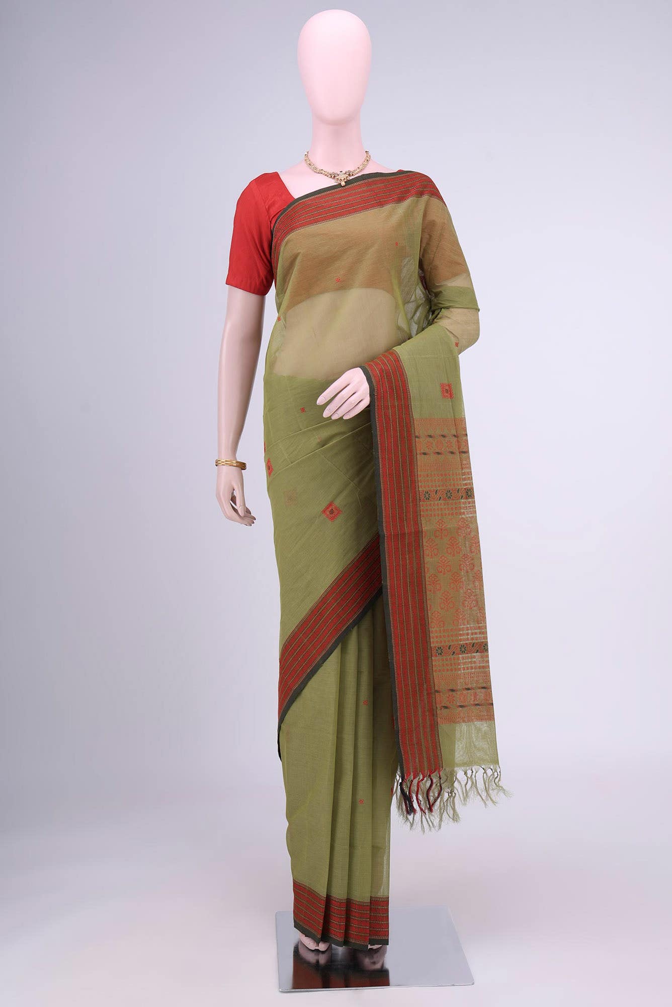 Light Green Coimbatore Cotton Saree