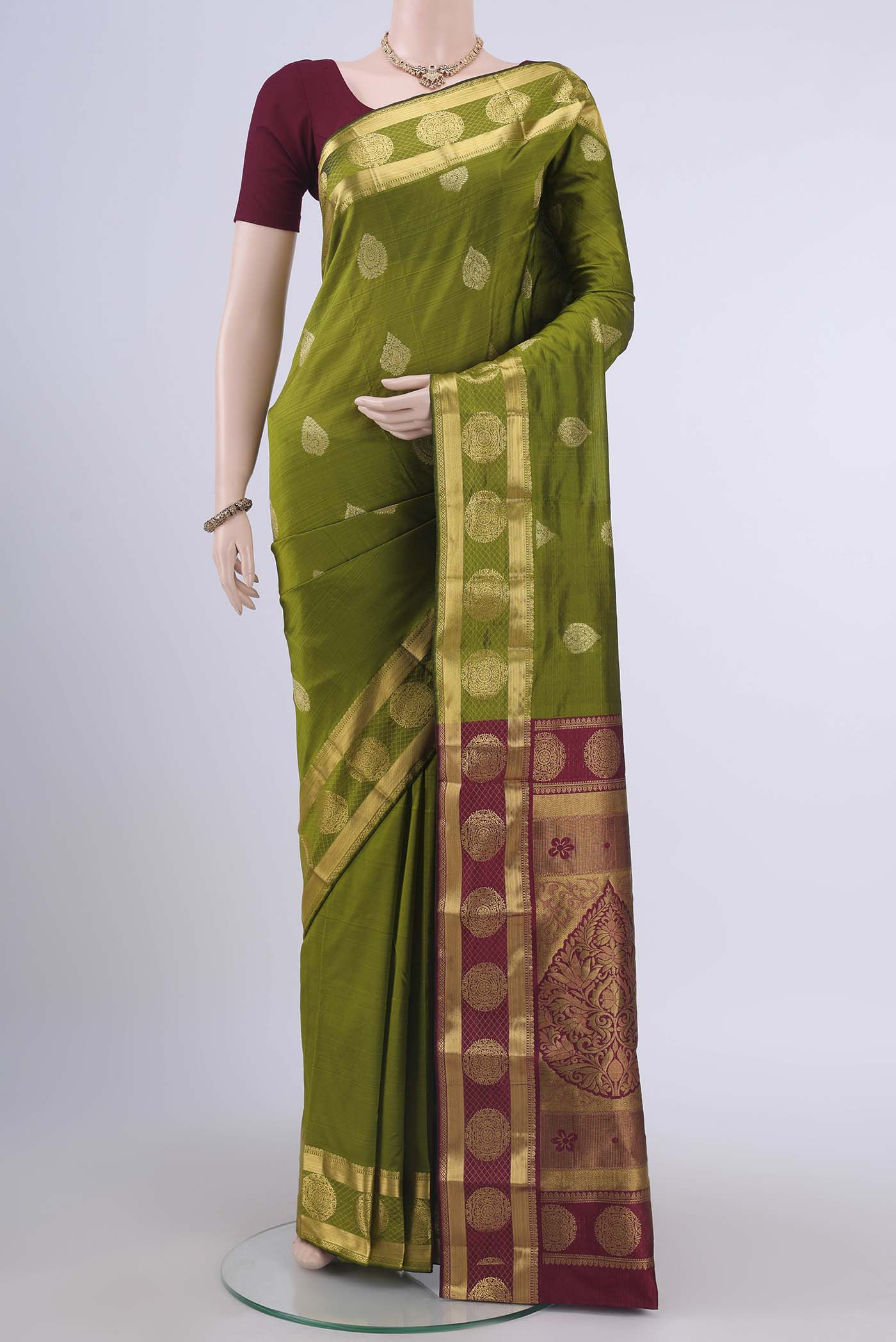 Light Green Dual Tone Bangalore Silk Saree