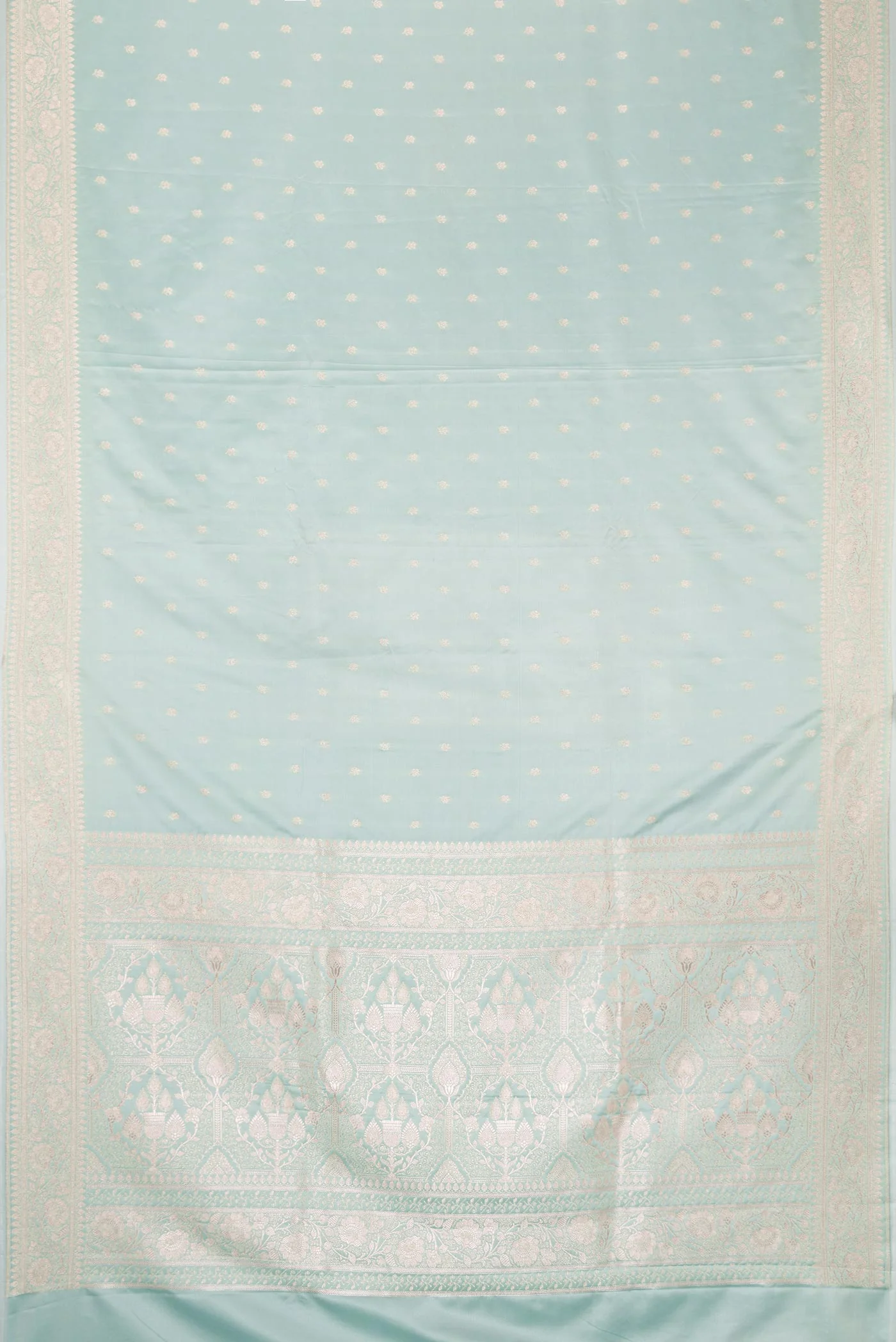 Light Green Blended Banarasi Silk Saree - Image 3