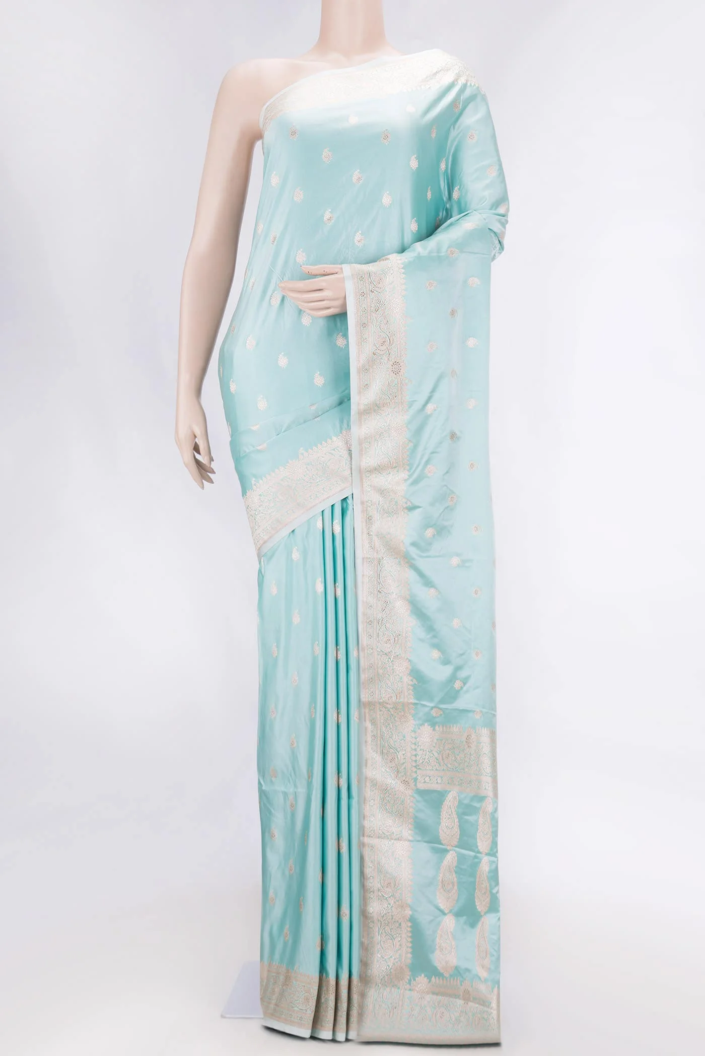 Light Green Dual Tone Blended Banarasi Silk Saree