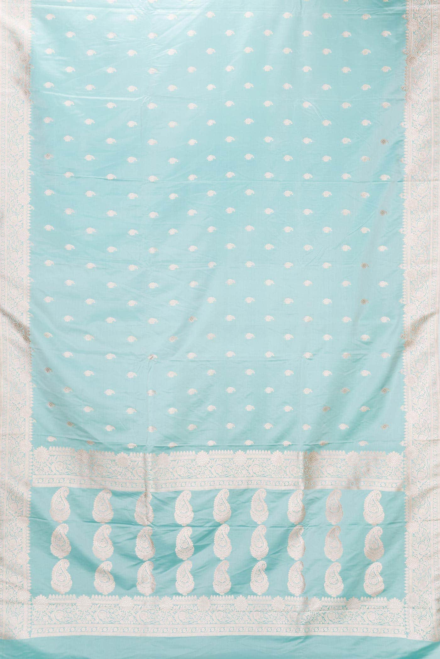 Light Green Dual Tone Blended Banarasi Silk Saree - Image 2