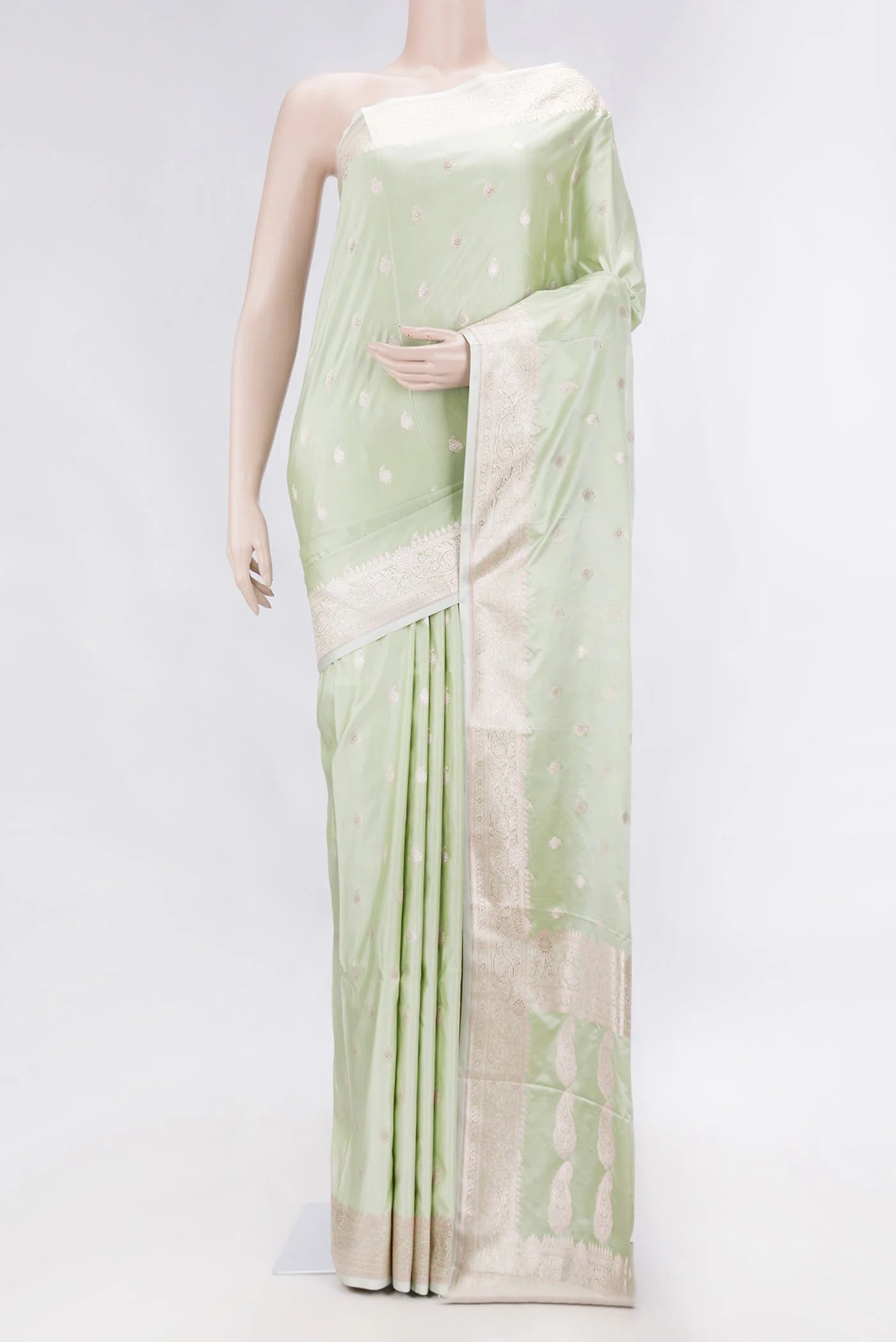 Light Green Dual Tone Blended Banarasi Silk Saree