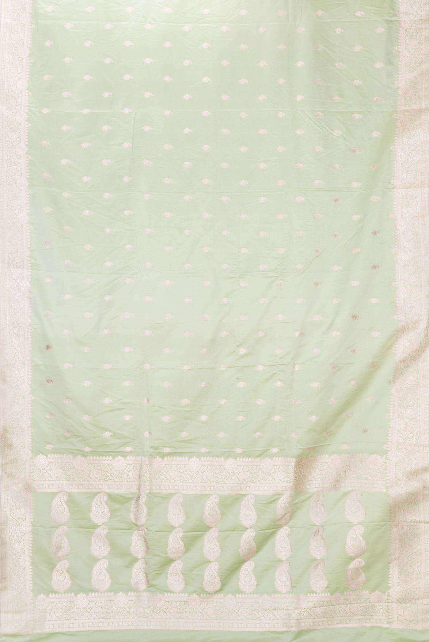 Light Green Dual Tone Blended Banarasi Silk Saree - Image 2