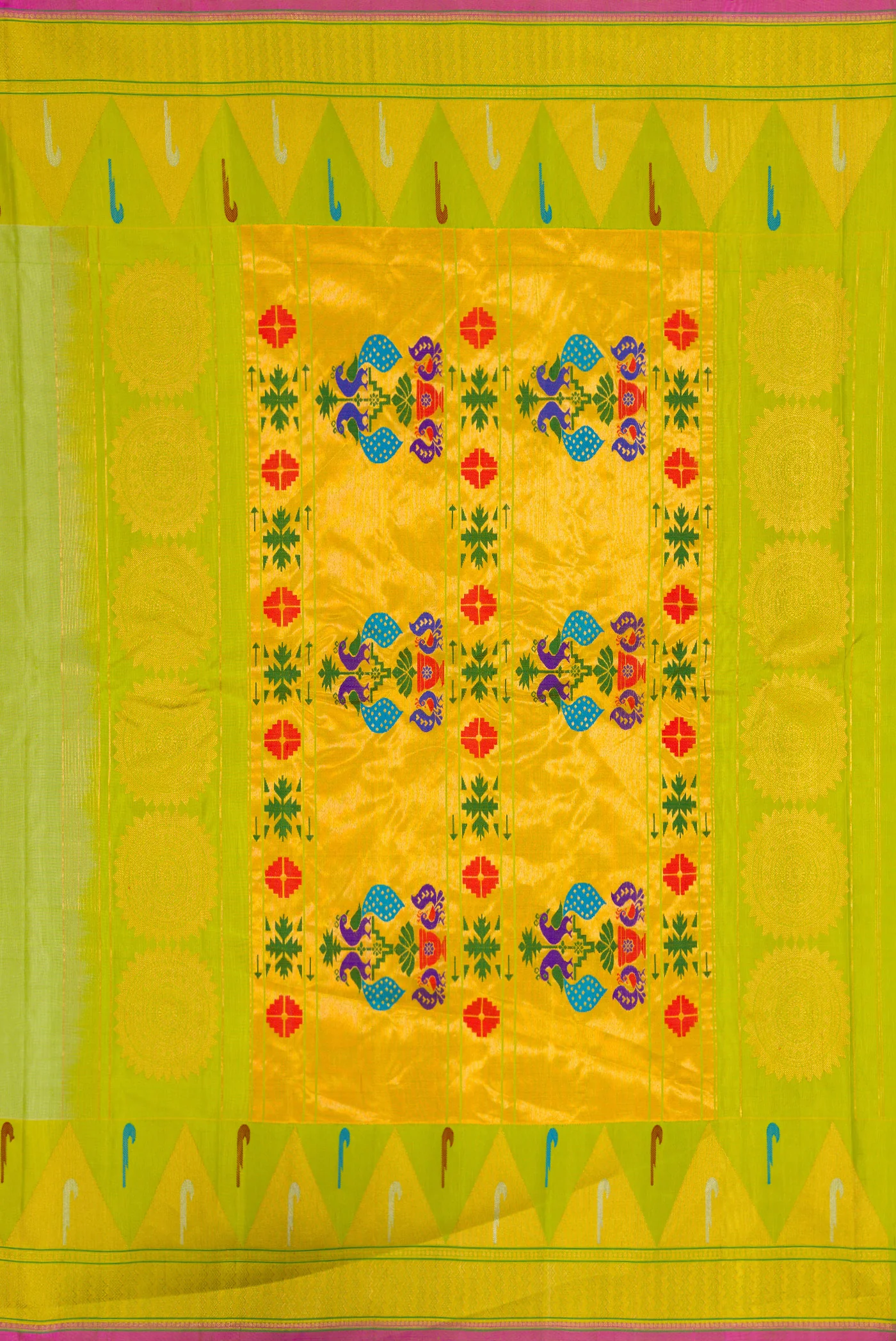 Light Green Gadwal Silk Saree - Image 7