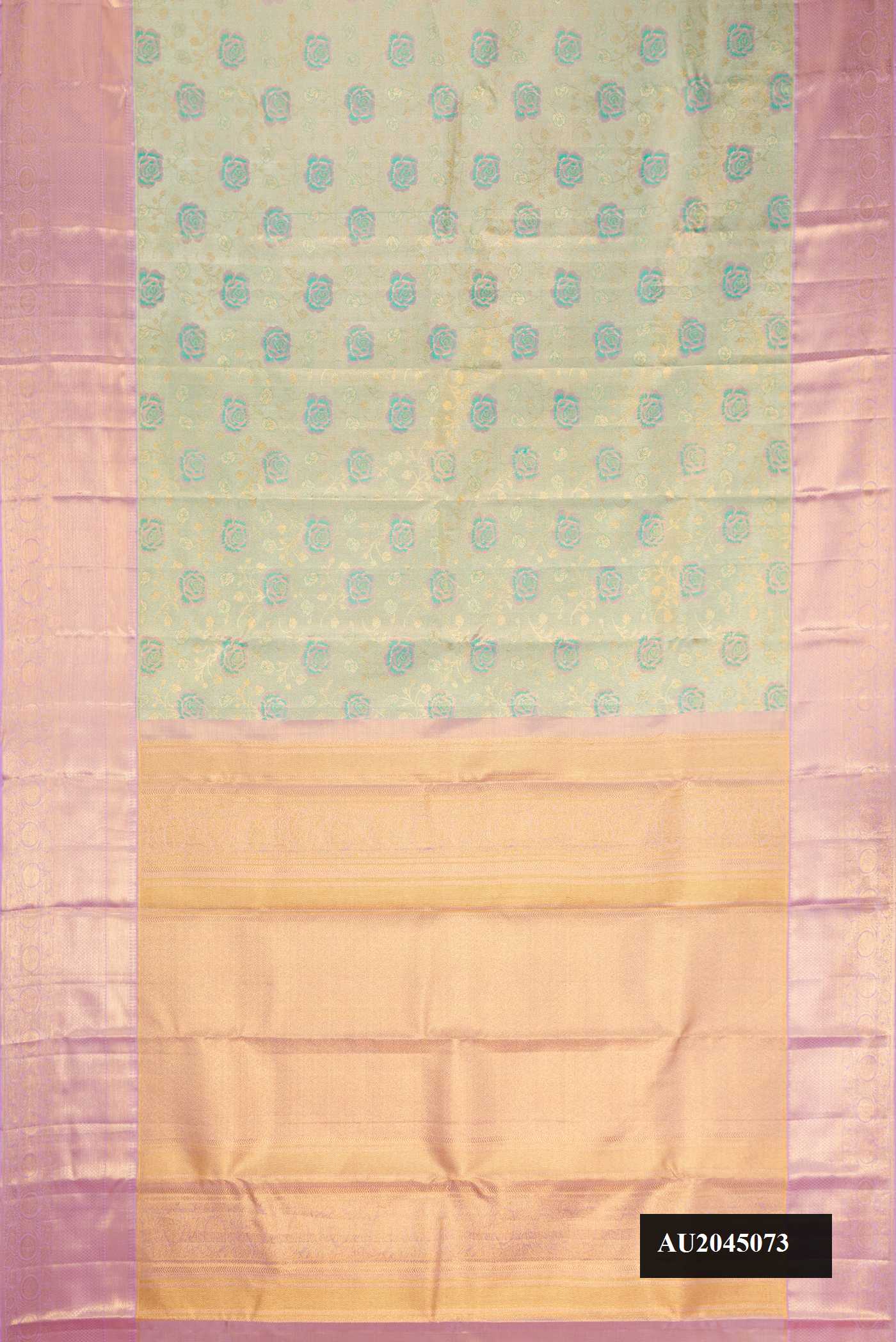 Light Green Dual Tone Kanchipuram Tissue Silk Saree