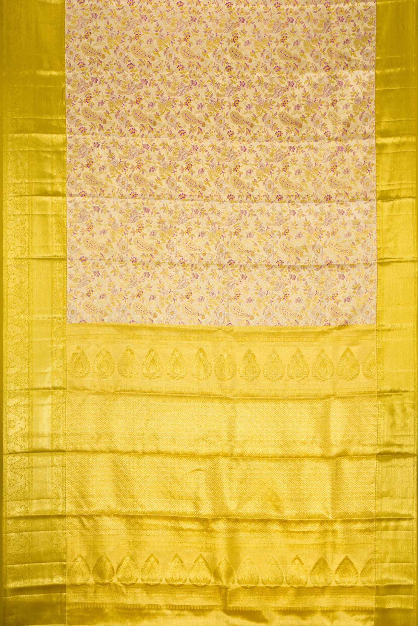 Light Green Dual Tone Kanchipuram Tissue Silk Saree - Image 6