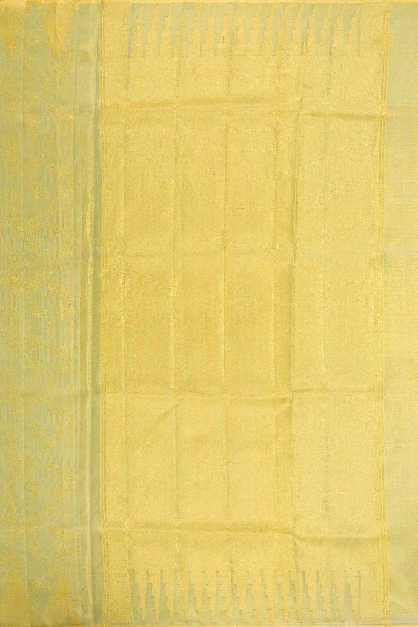 Light Green Dual Tone Kanchipuram Tissue Silk Saree - Image 7