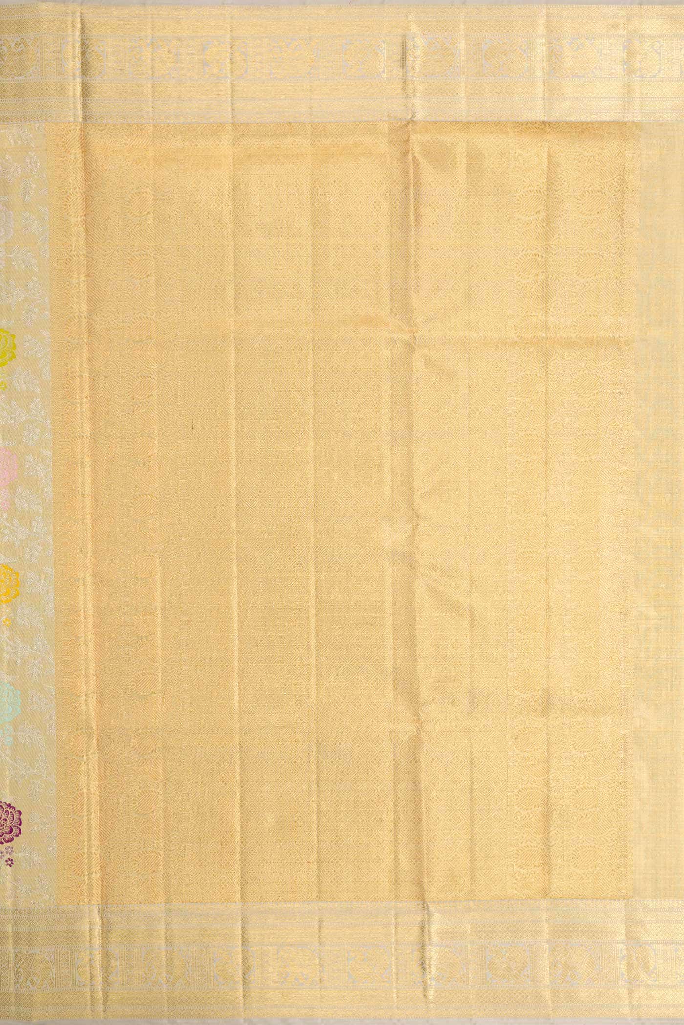 Gold Dual Tone Kanjivaram Tissue Silk Saree - Image 5