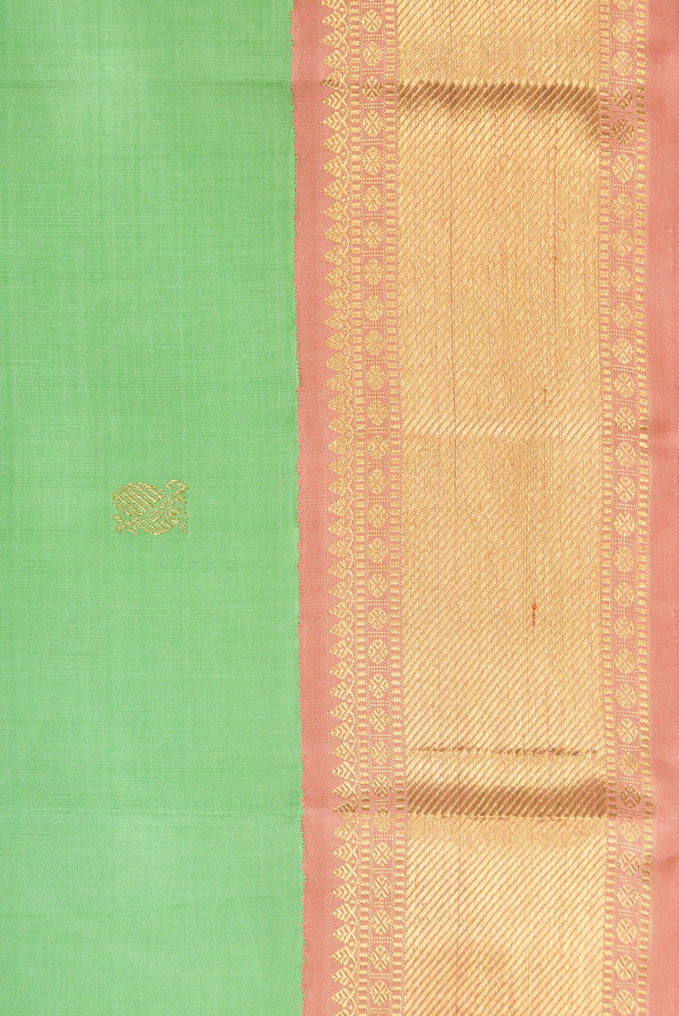 Pure Silk Pure Zari Light Green Kanjivaram Saree - Image 3