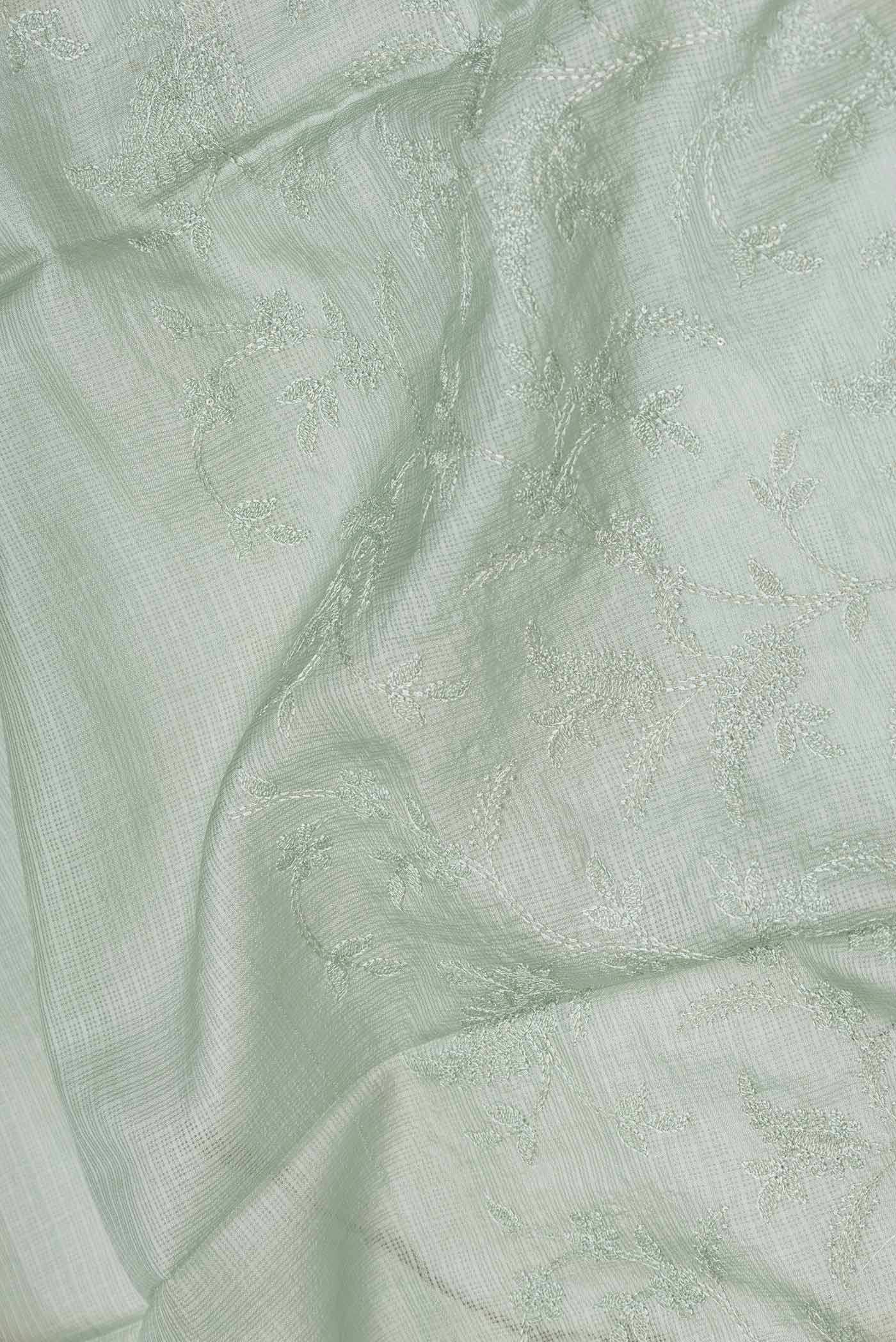 Light Green Dual Tone Kota Silk Saree - Image 2
