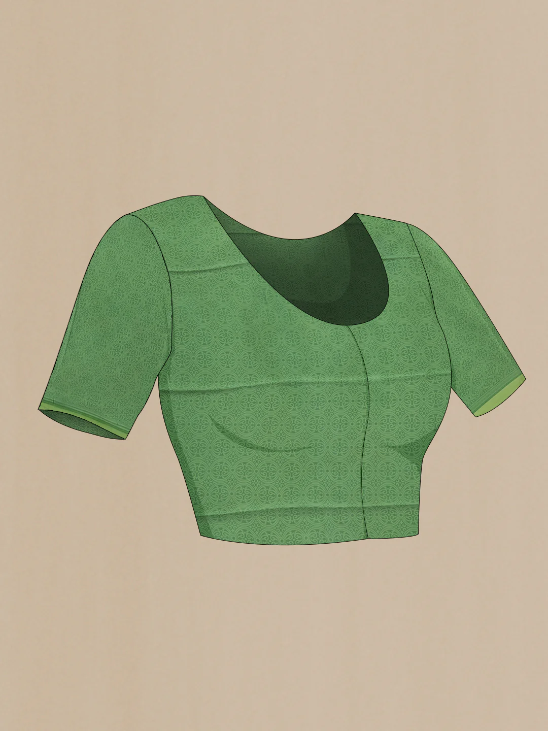 Green Mysore Chiffon Saree - Image 4