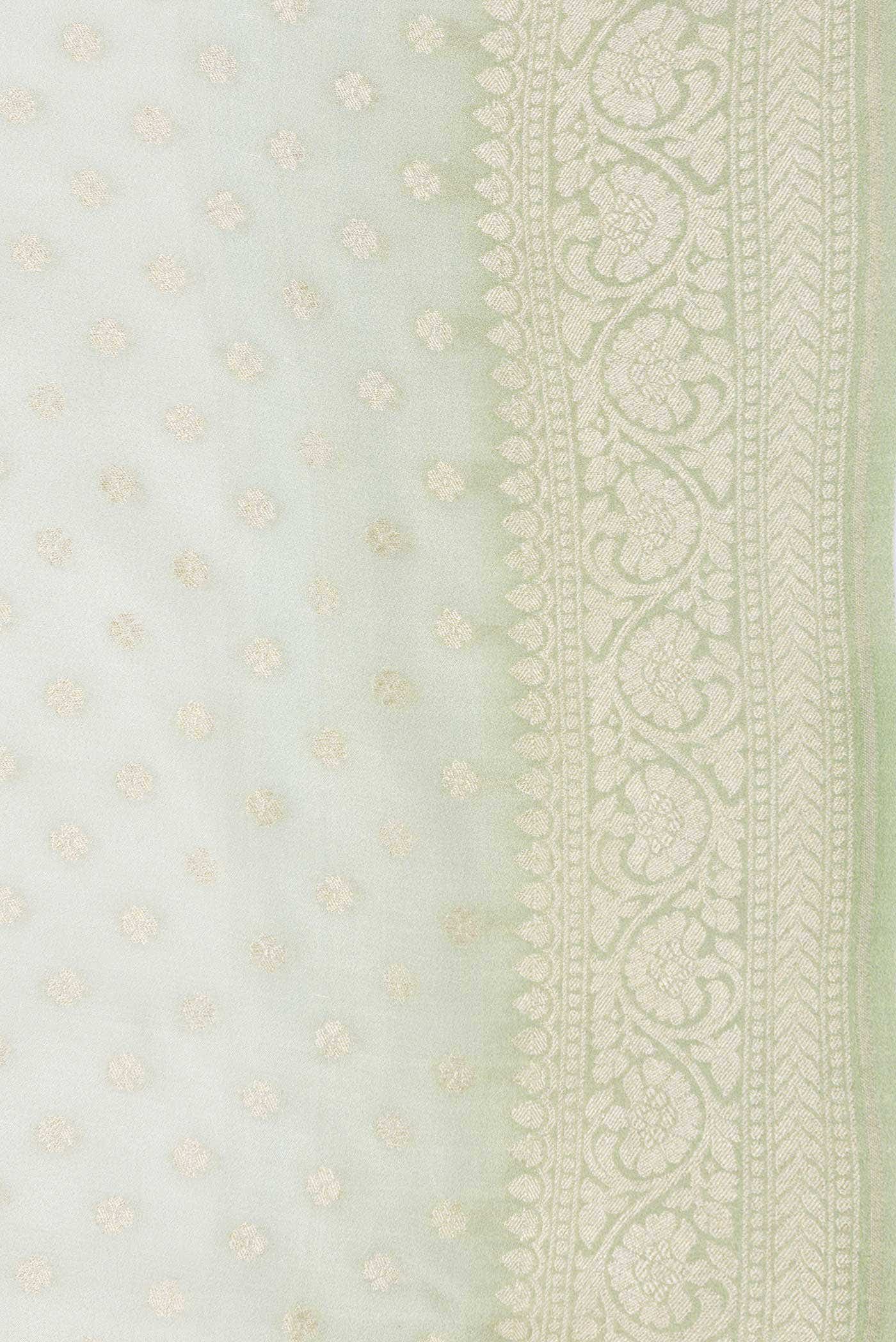 Light Green Dual Tone Mysore Georgette Saree - Image 5