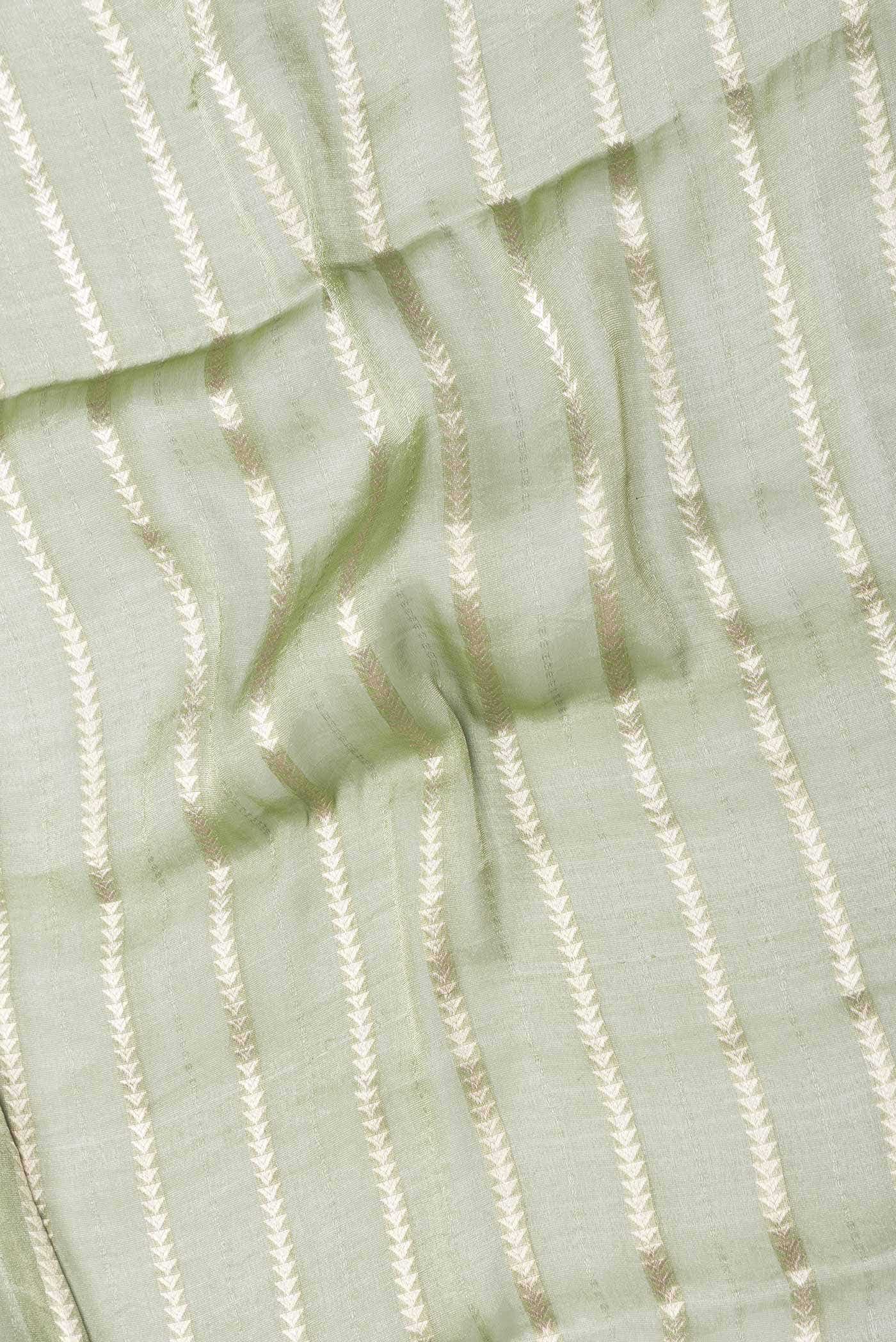 Light Green Dual Tone Mysore Georgette Saree - Image 2